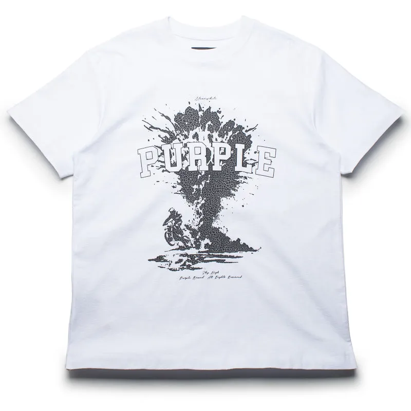 Purple Brand Sky High Tee - White Adjustable Waist