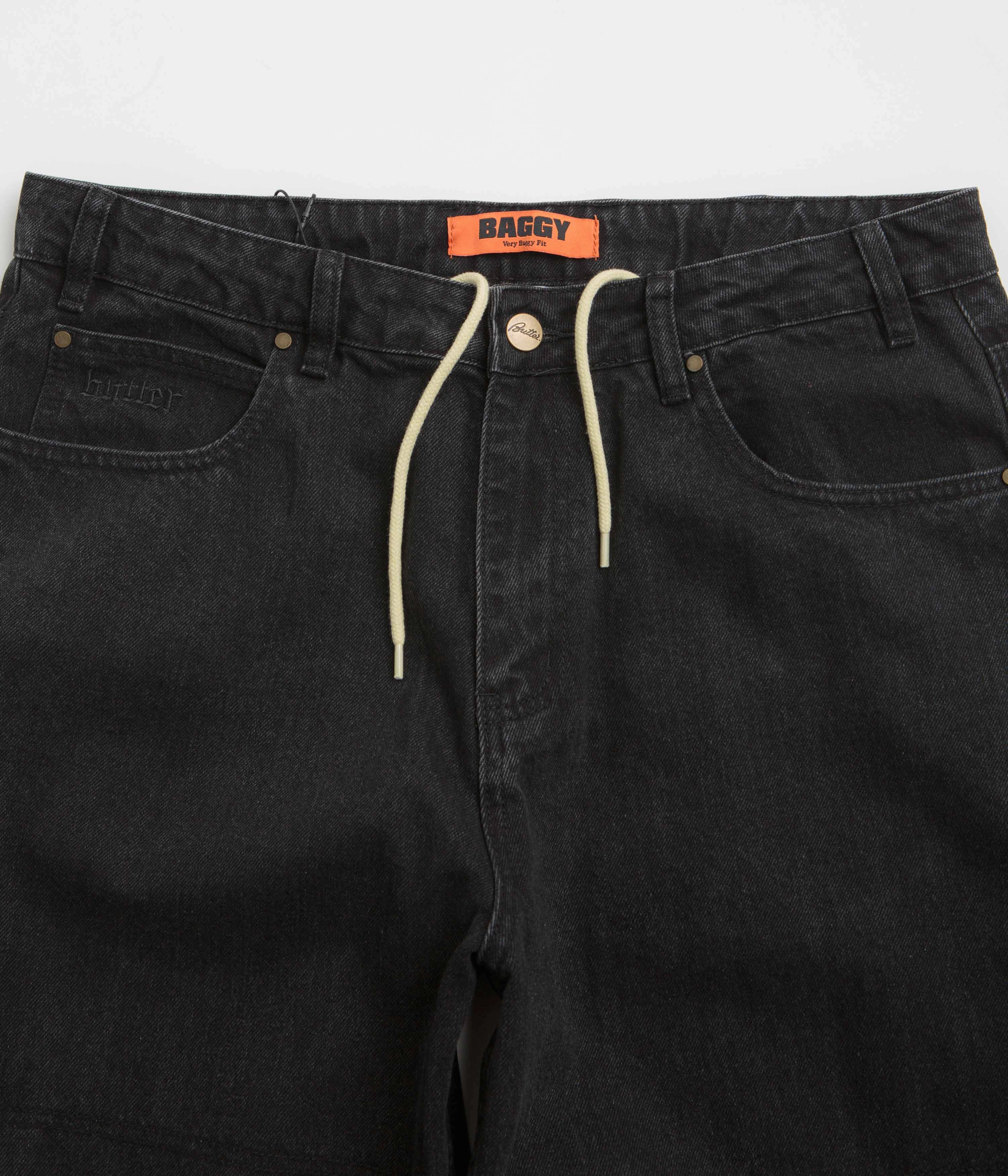 Butter Goods Rivet Jeans - Washed Black ReinforcedBeltLoops