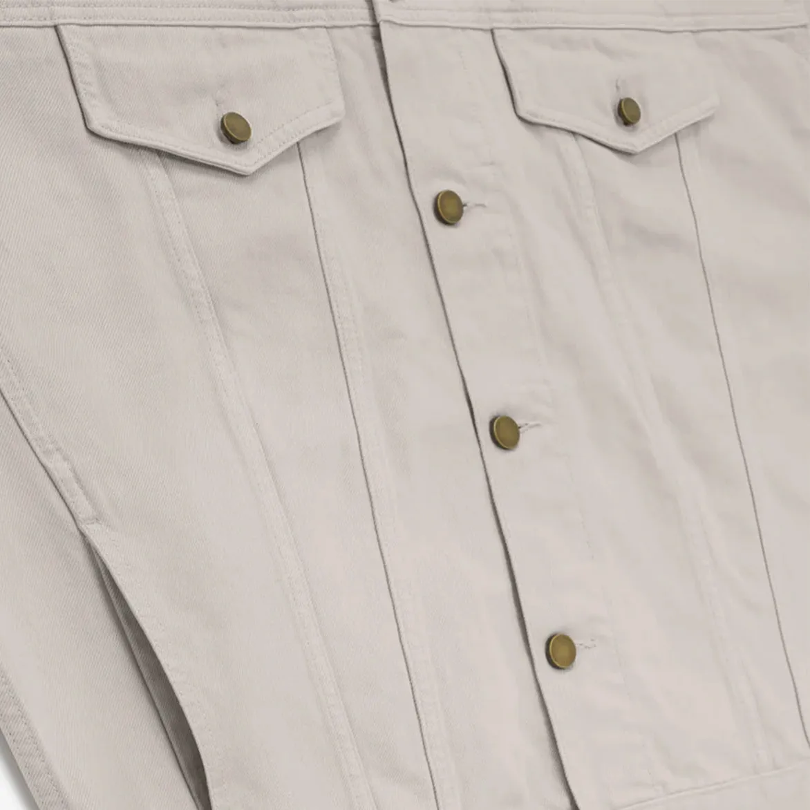 ESSENTIALS DENIM JACKET - SILVER CLOUD Vision Glow