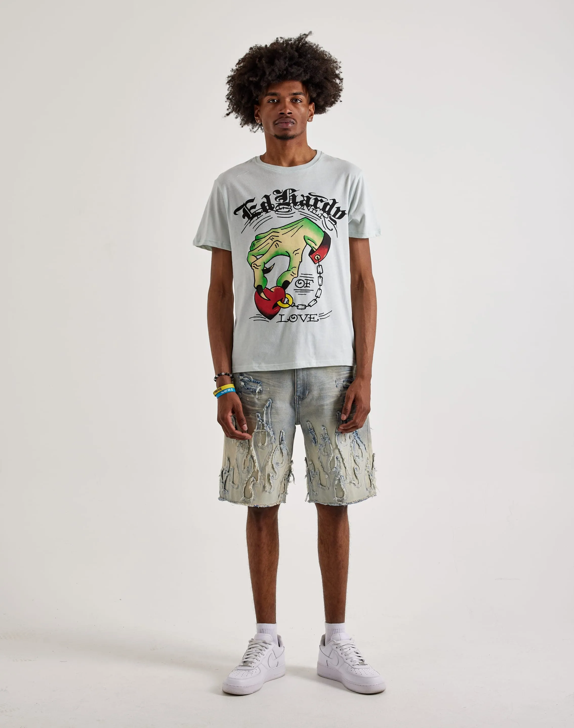 Ed Hardy  Heart Hand Short Sleeve Tee Strong Glow Winner Vibe