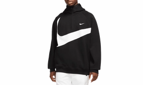 Swoosh 1/2-zip Fleece Hoodie Mens Style "Black/White/White"