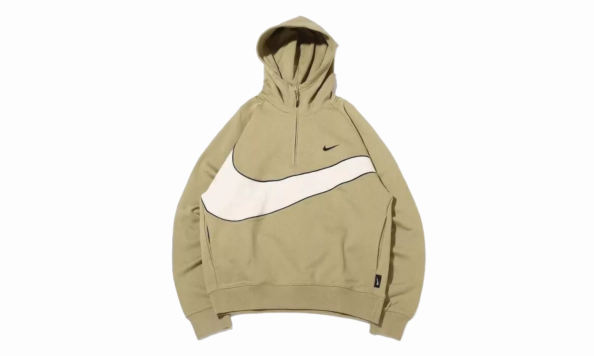 Swoosh 1/2-zip Fleece Hoodie Mens Style "Green/Black"