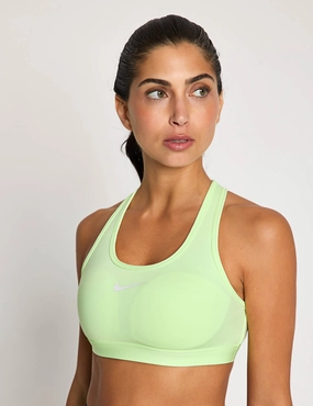Swoosh Medium Support Bra - Barely Volt/White Mesh workout gear