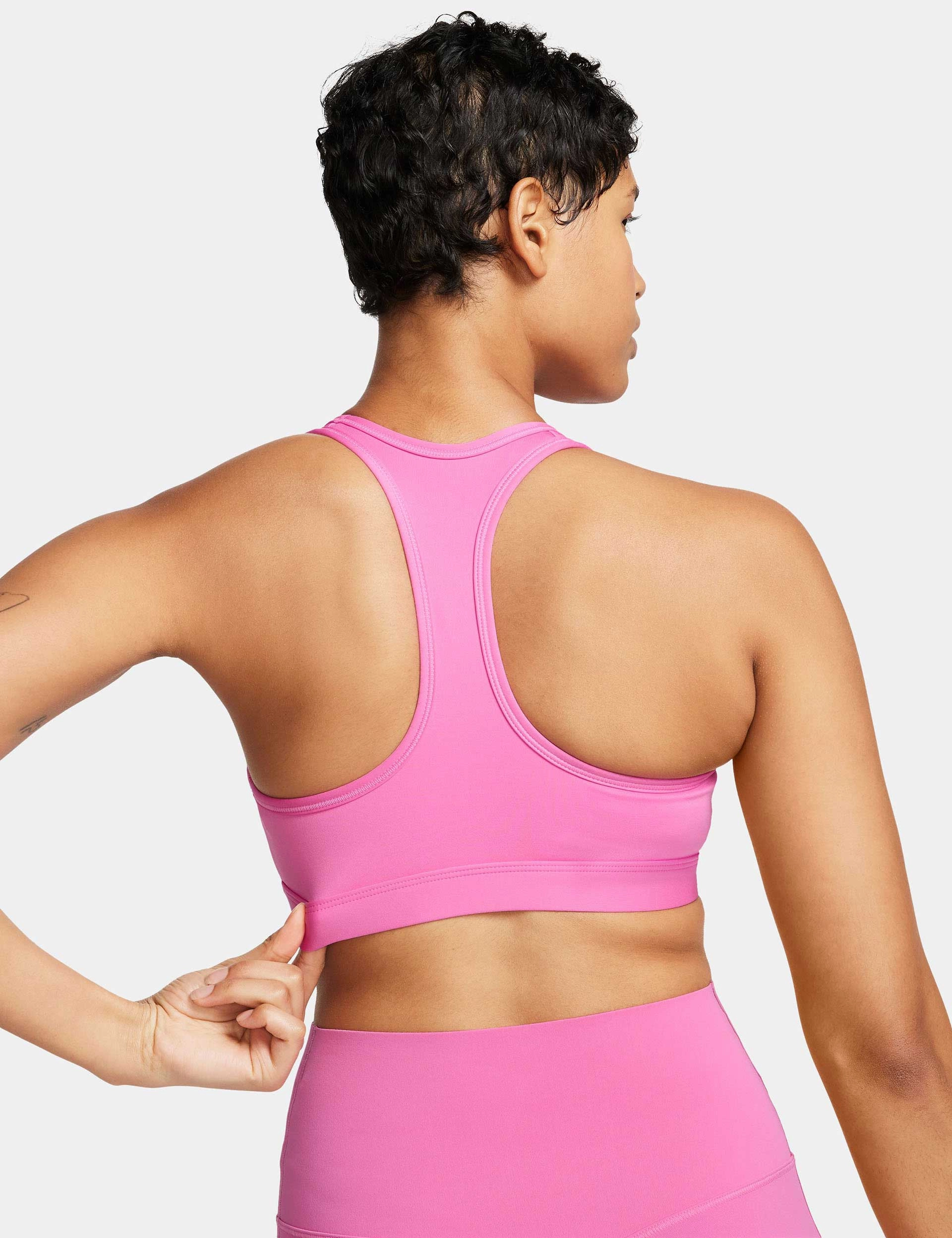Durable Fit Seamless Comfort Swoosh Medium Support Bra - Playful Pink/White