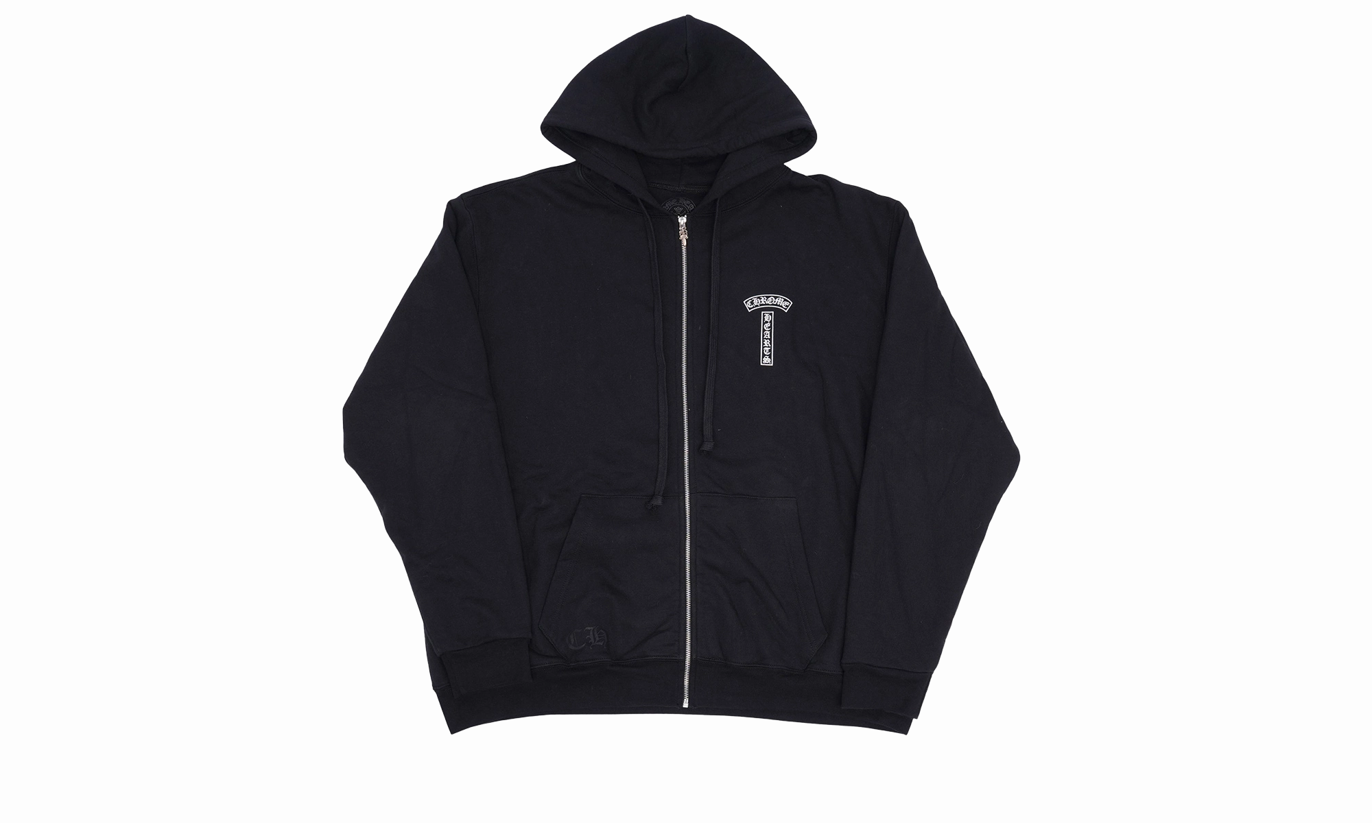 T Bar Logo Thermal Zip Up Hoodie "Black"