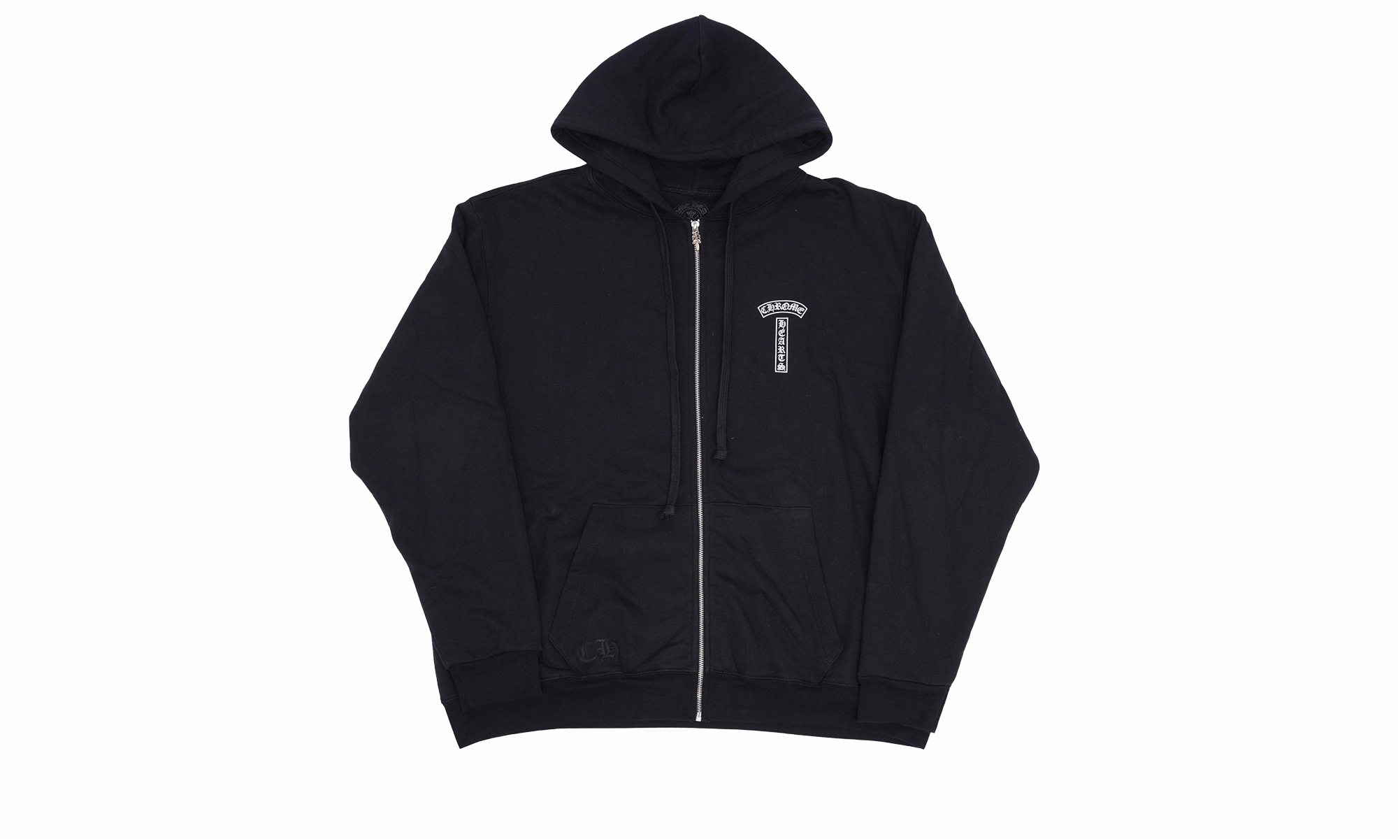 T Bar Logo Thermal Zip Up Hoodie "Black"