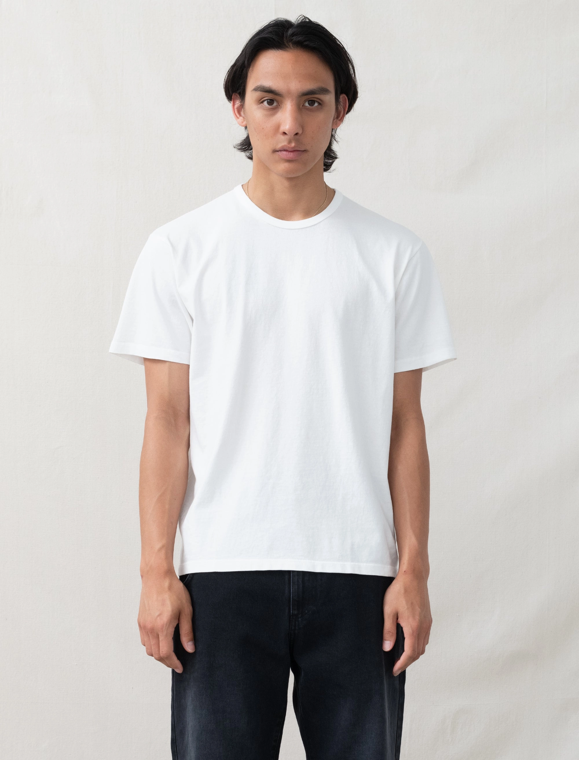 T-Shirt 2-Pack (White) Grid Texture Fabric Ethically Sourced Material