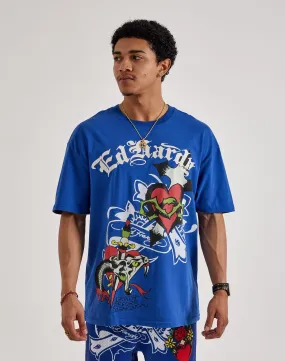 Ed Hardy Cross Heart Boxy Tee Open Heart Thick Fiber