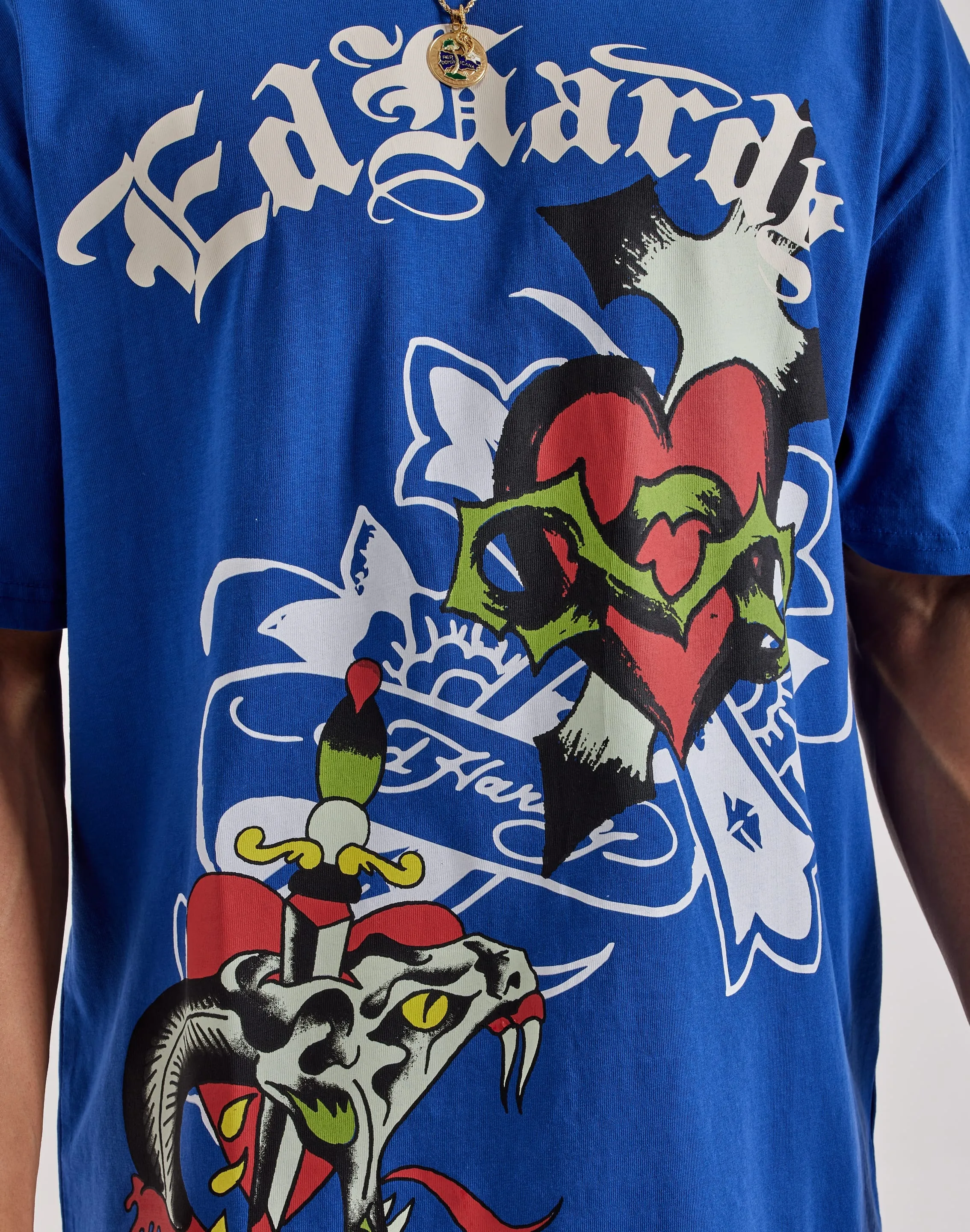 Snow Ready Ed Hardy Cross Heart Boxy Tee