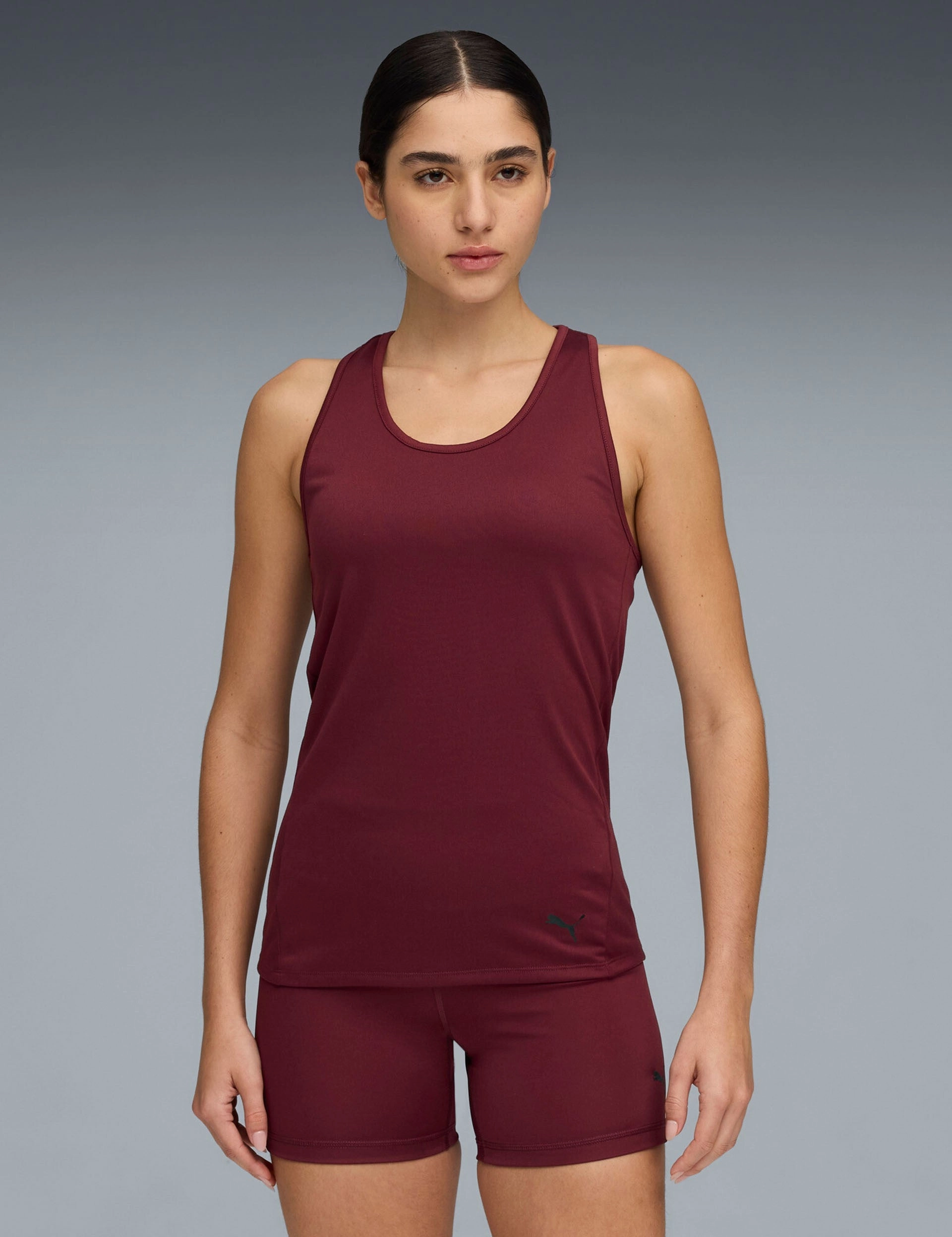 TAD Essentials Racerback Tank - Ruby Shimmer rural scene
