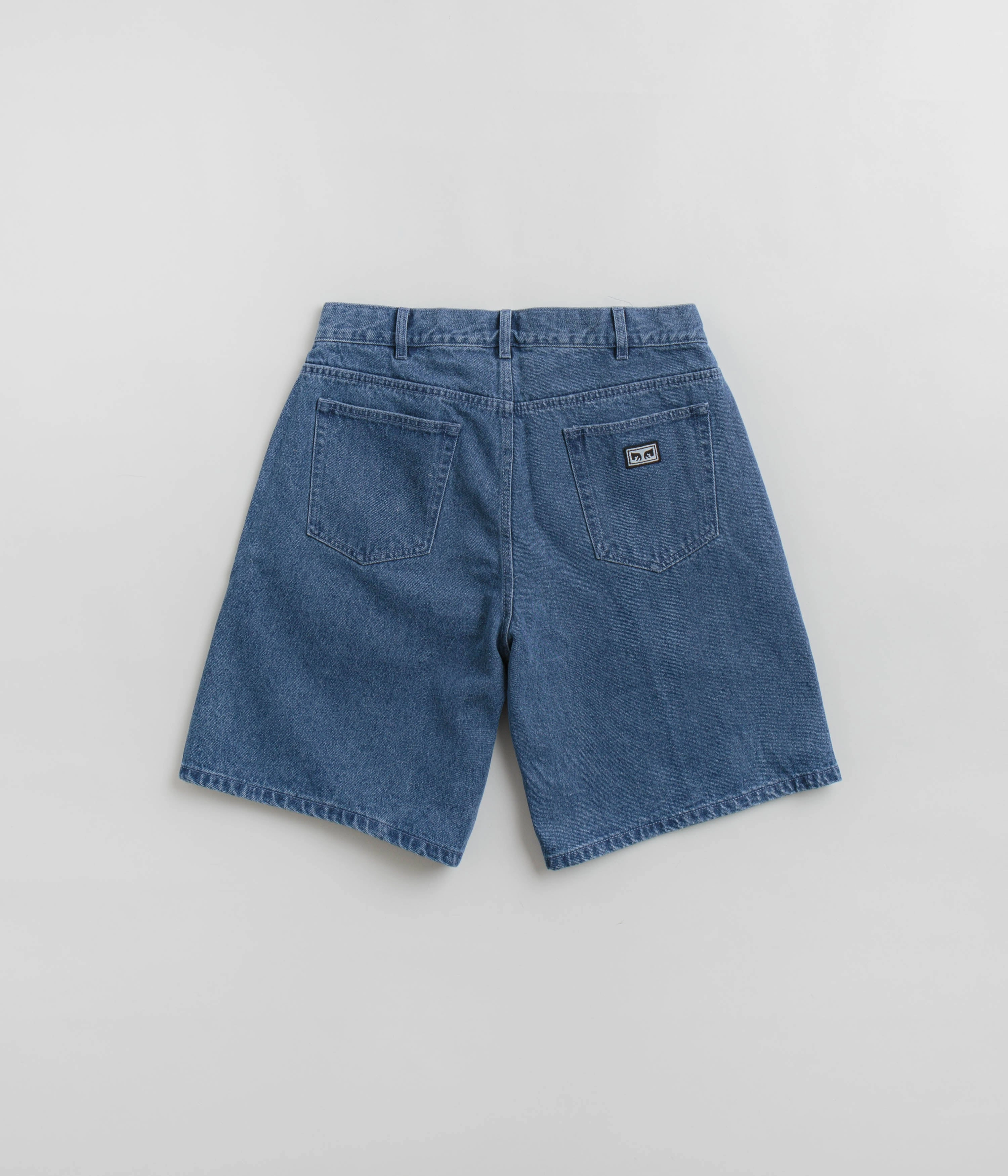 Obey Bigwig Baggy Denim Shorts - Light Indigo Breathable Lining Hiking shorts