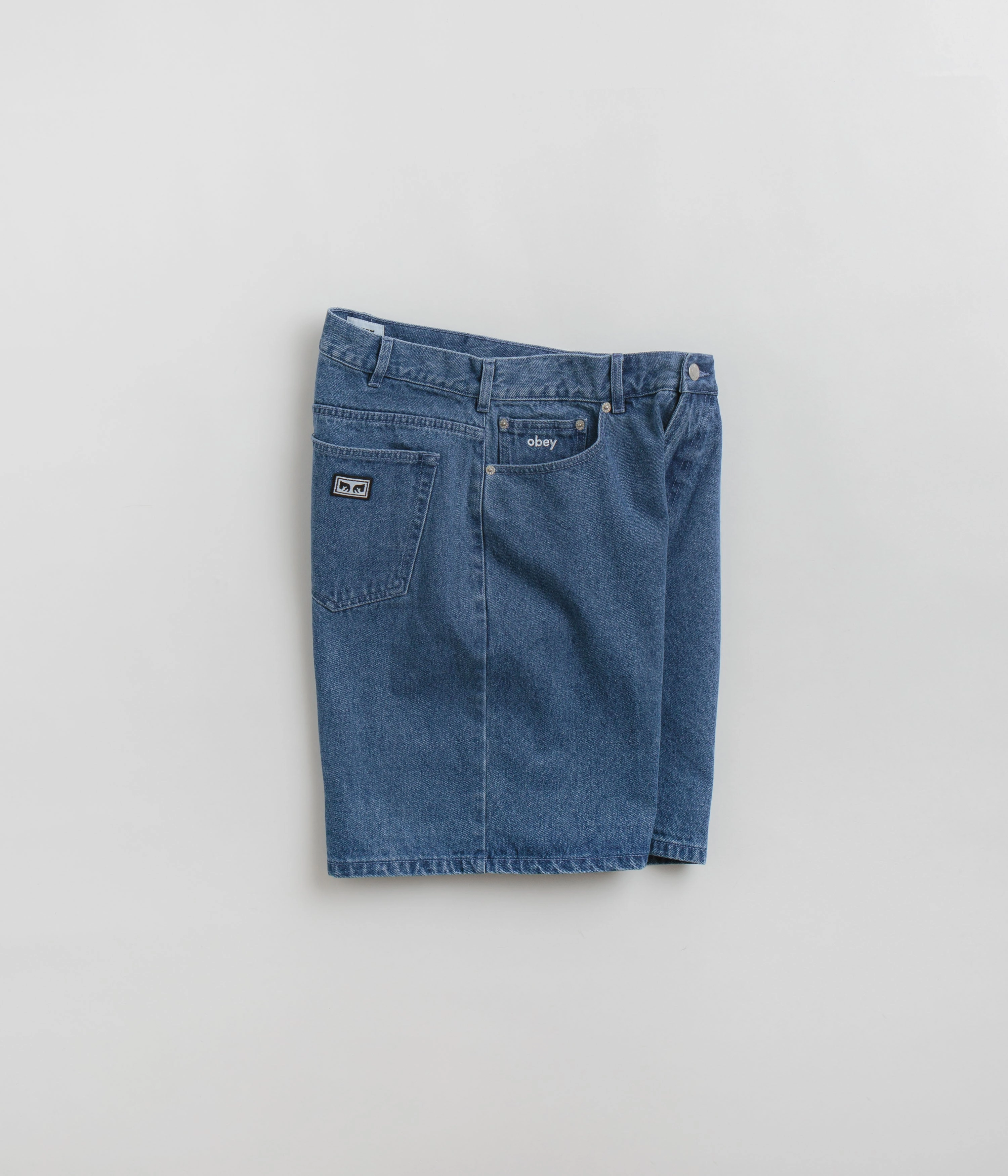 Obey Bigwig Baggy Denim Shorts - Light Indigo Sleepwear