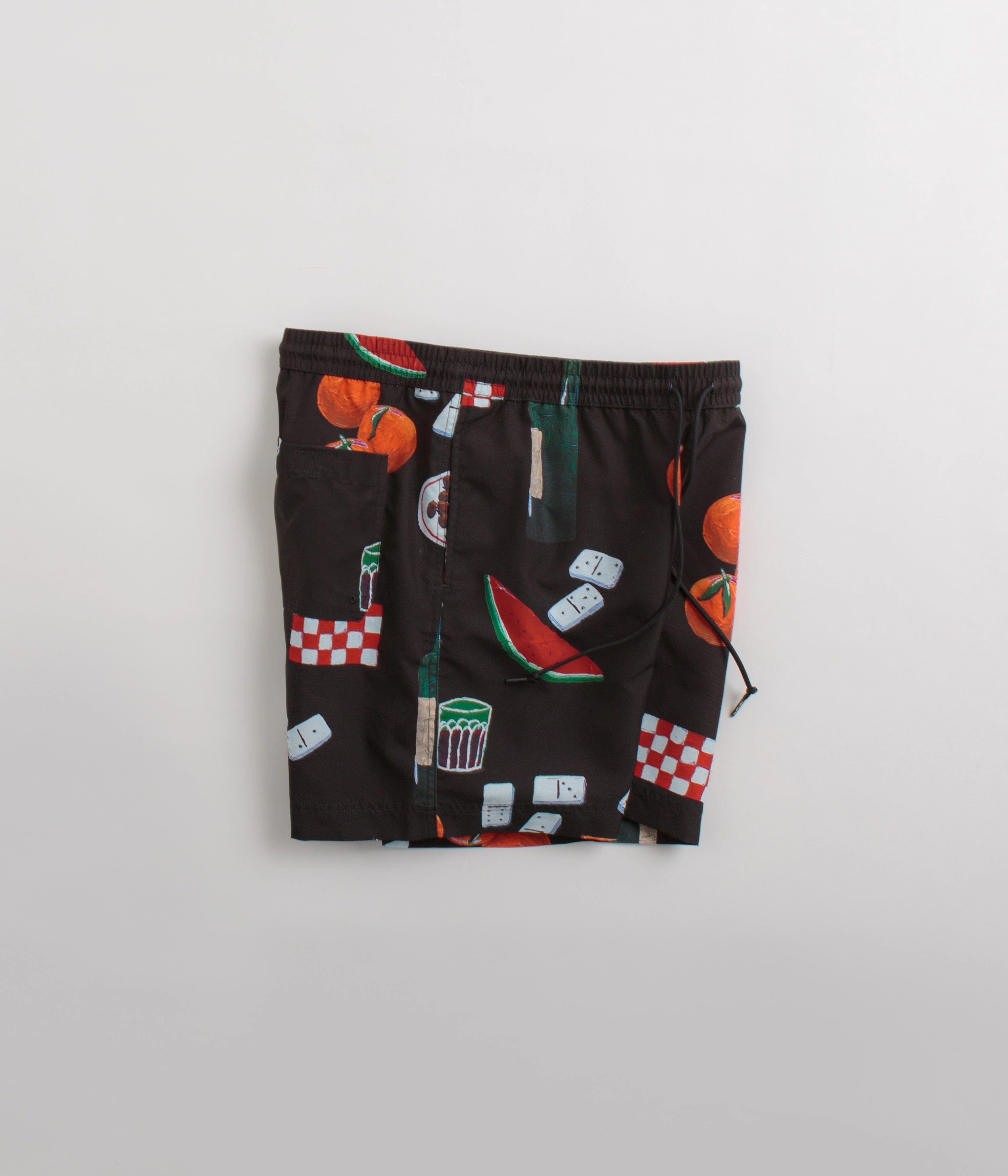 Carhartt Slater Swim Trunks - Isis Maria Dinner Print / Black Urban Style Double Needle Stitching