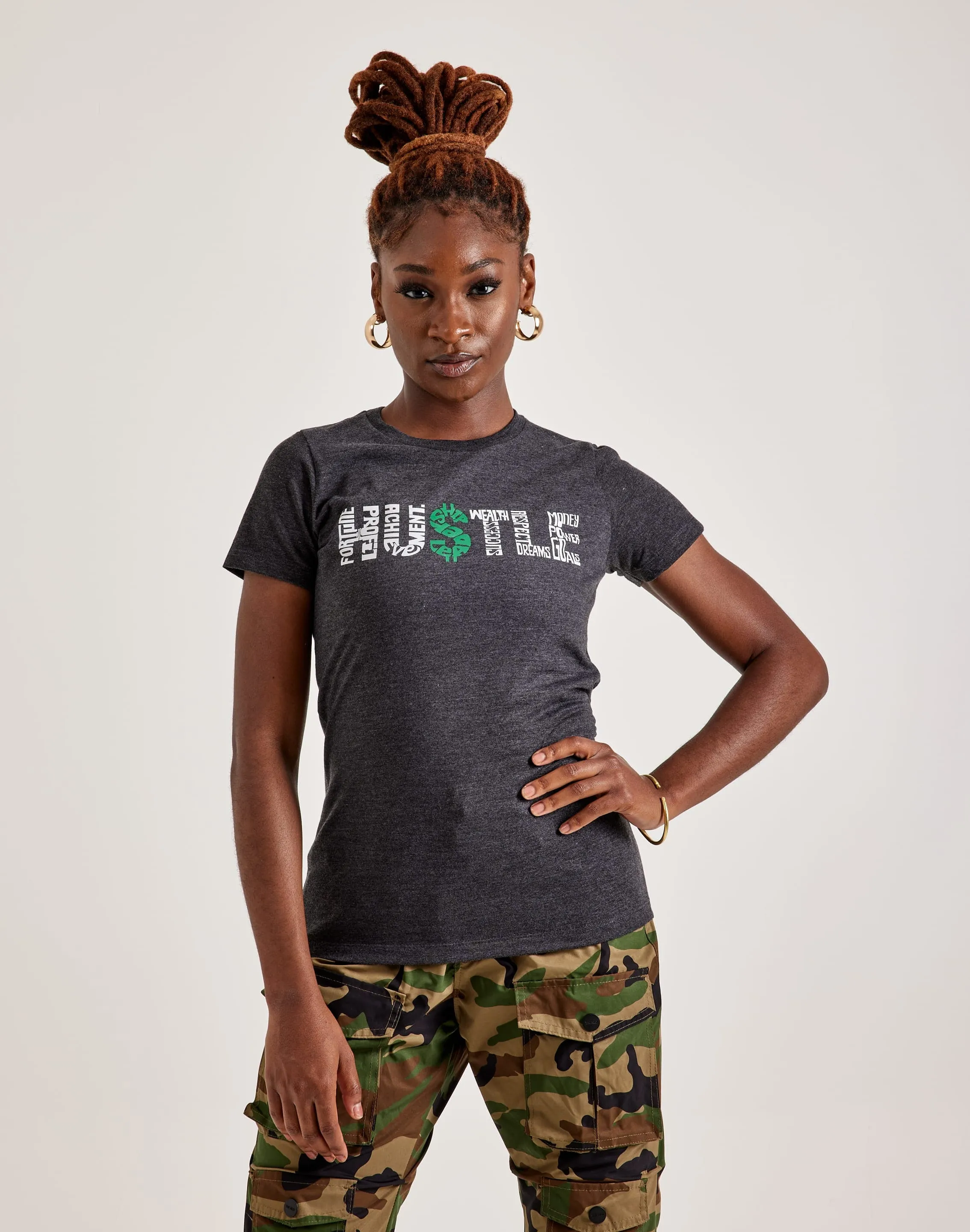 Busy Glow Regal Glow LA Pop Art Word Art Hustle Tee