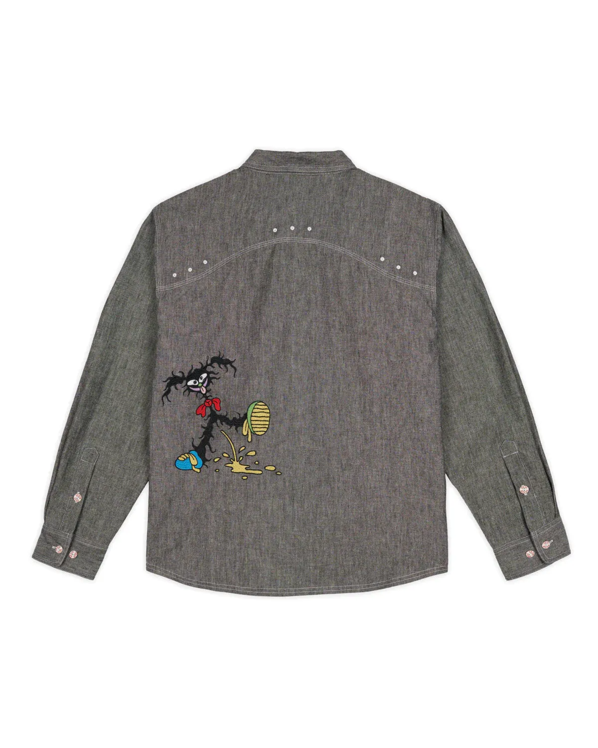 Urban Chic LowProfile GARDEN PARTY CHAMBRAY BUTTON UP SHIRT - GREY