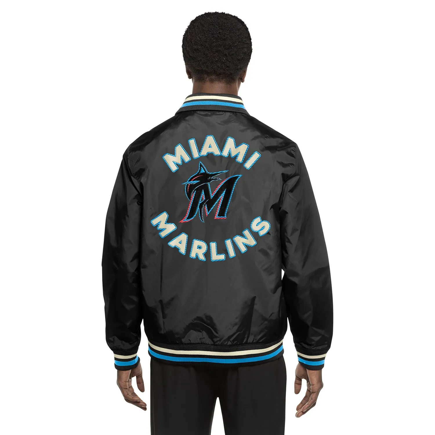 AntiPilling Technology Queen Glow Marlins Snap Front Jacket - Mens