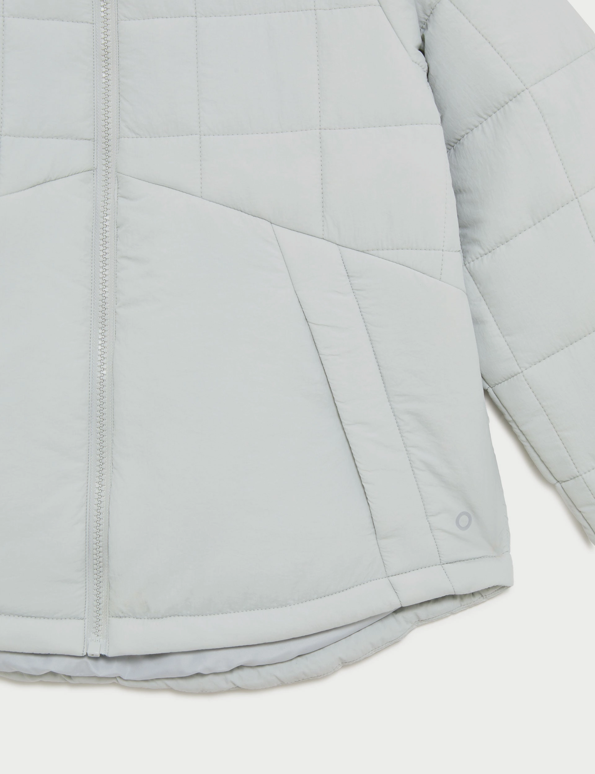 High Collar Windguard Stormwear Packable Puffer Jacket - Light Grey