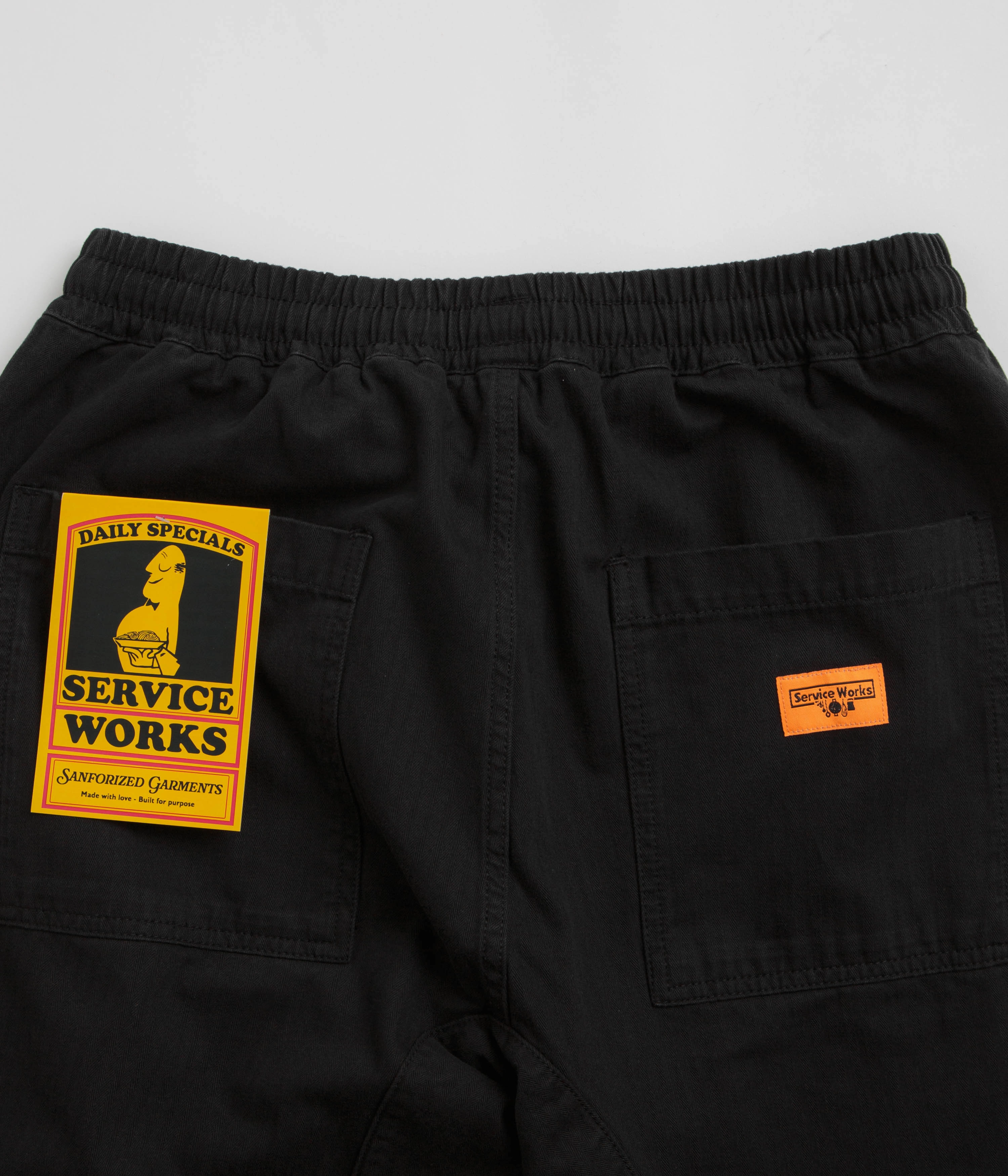 Ventilated Panels Service Works Herringbone Chef Pants - Black