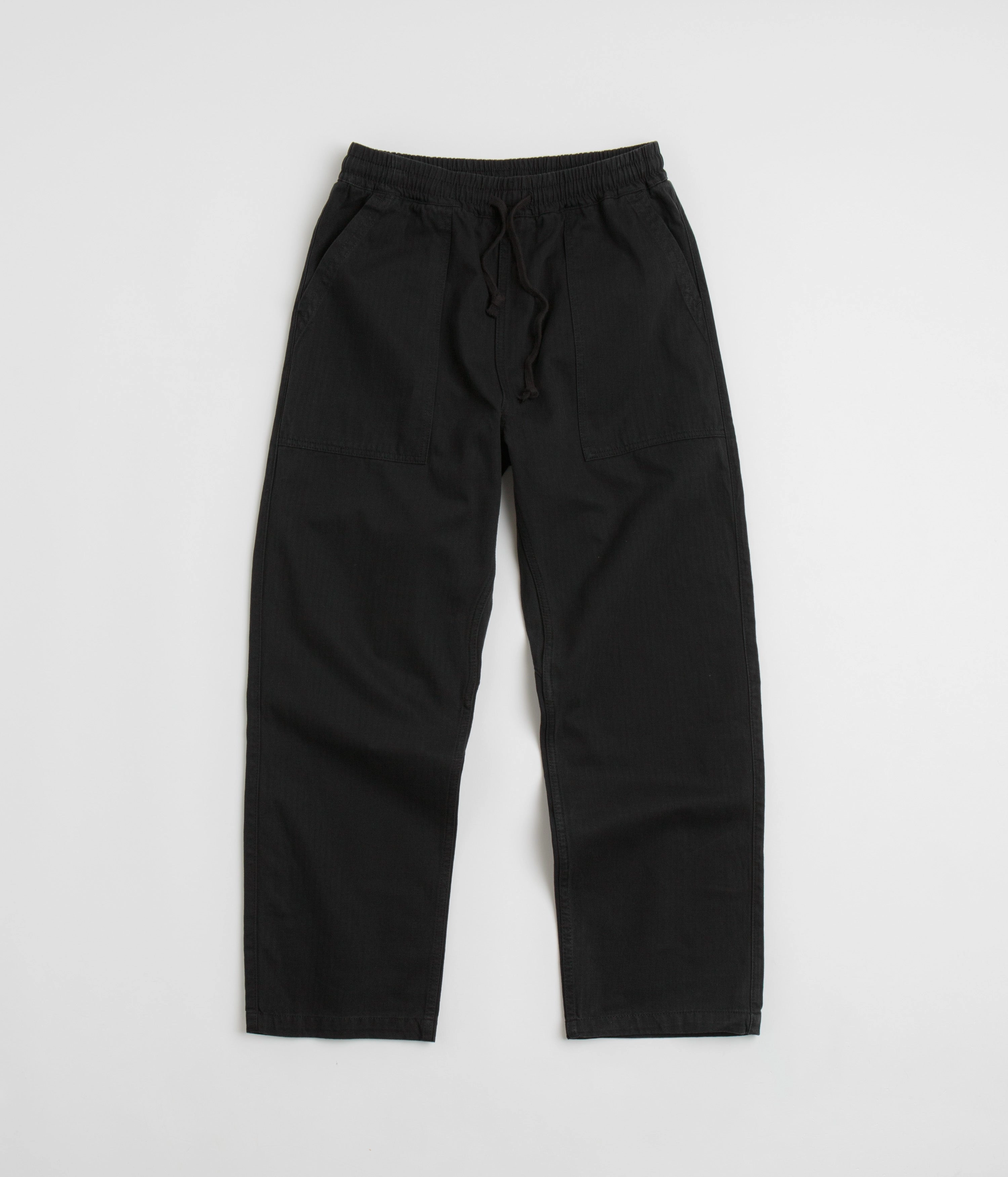 Service Works Herringbone Chef Pants - Black No Gap Waist Construction SeamlessPockets