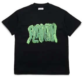 Flaneur Artist Tee - Black Slub Texture Fabric