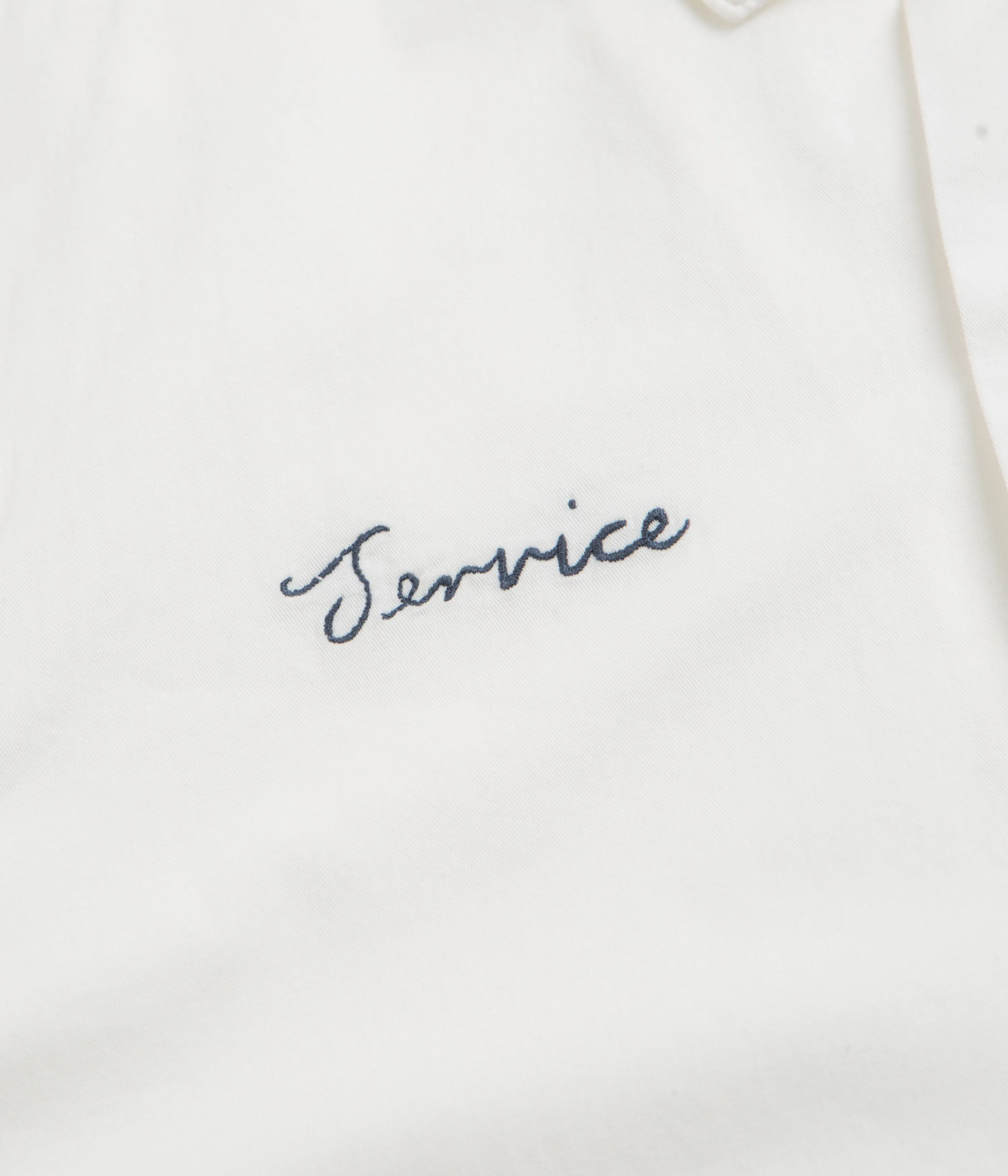 Service Works Light Twill Necessities Short Sleeve Shirt - Off White Fade Resistant Subtle design