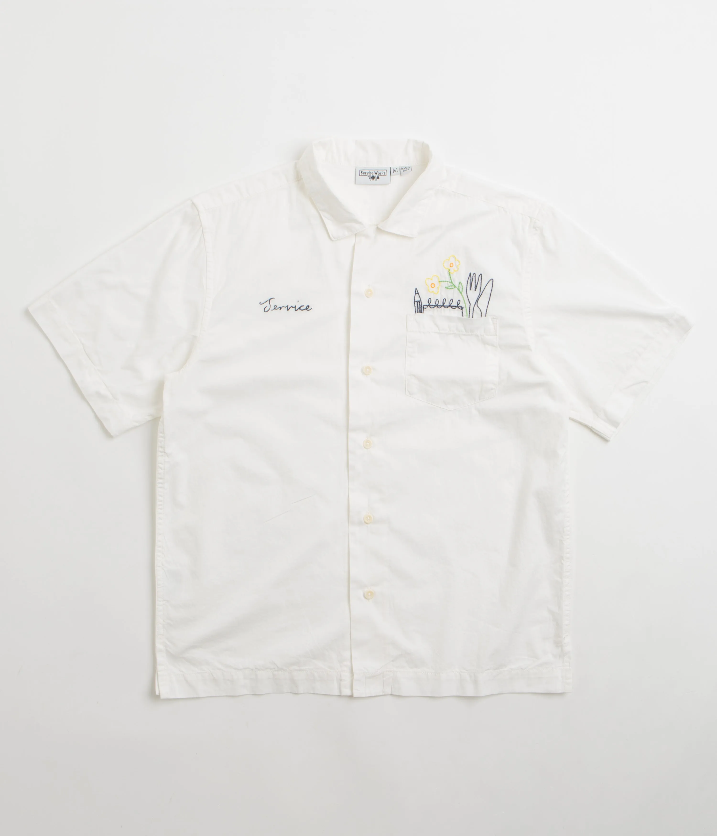 Service Works Light Twill Necessities Short Sleeve Shirt - Off White Tailored Silhouette