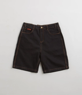 Butter Goods Baggy Denim Shorts - Washed Black polo shirt Reinforced Seams