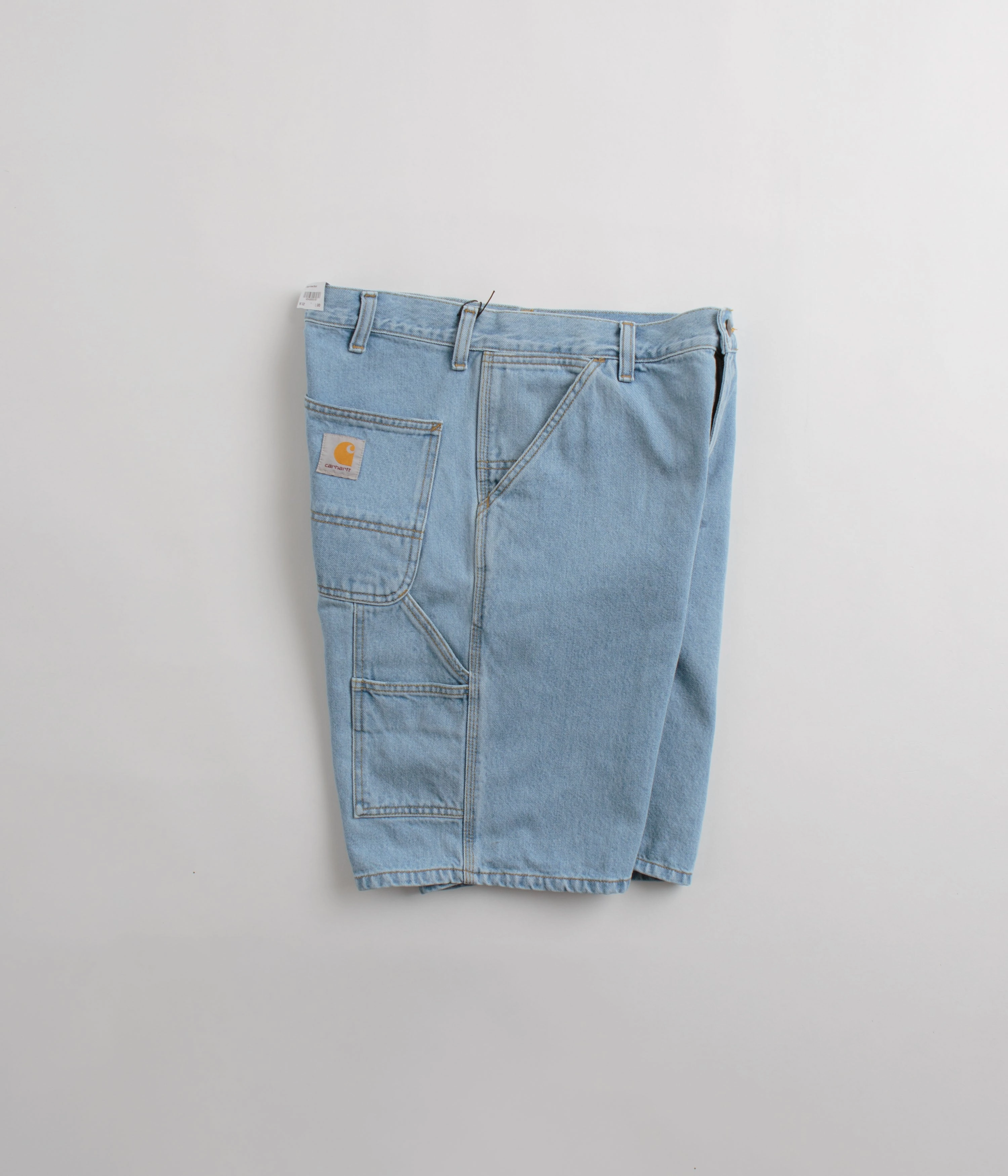 Carhartt Single Knee Shorts - Heavy Stone Bleached Blue Moisture Wicking Finish