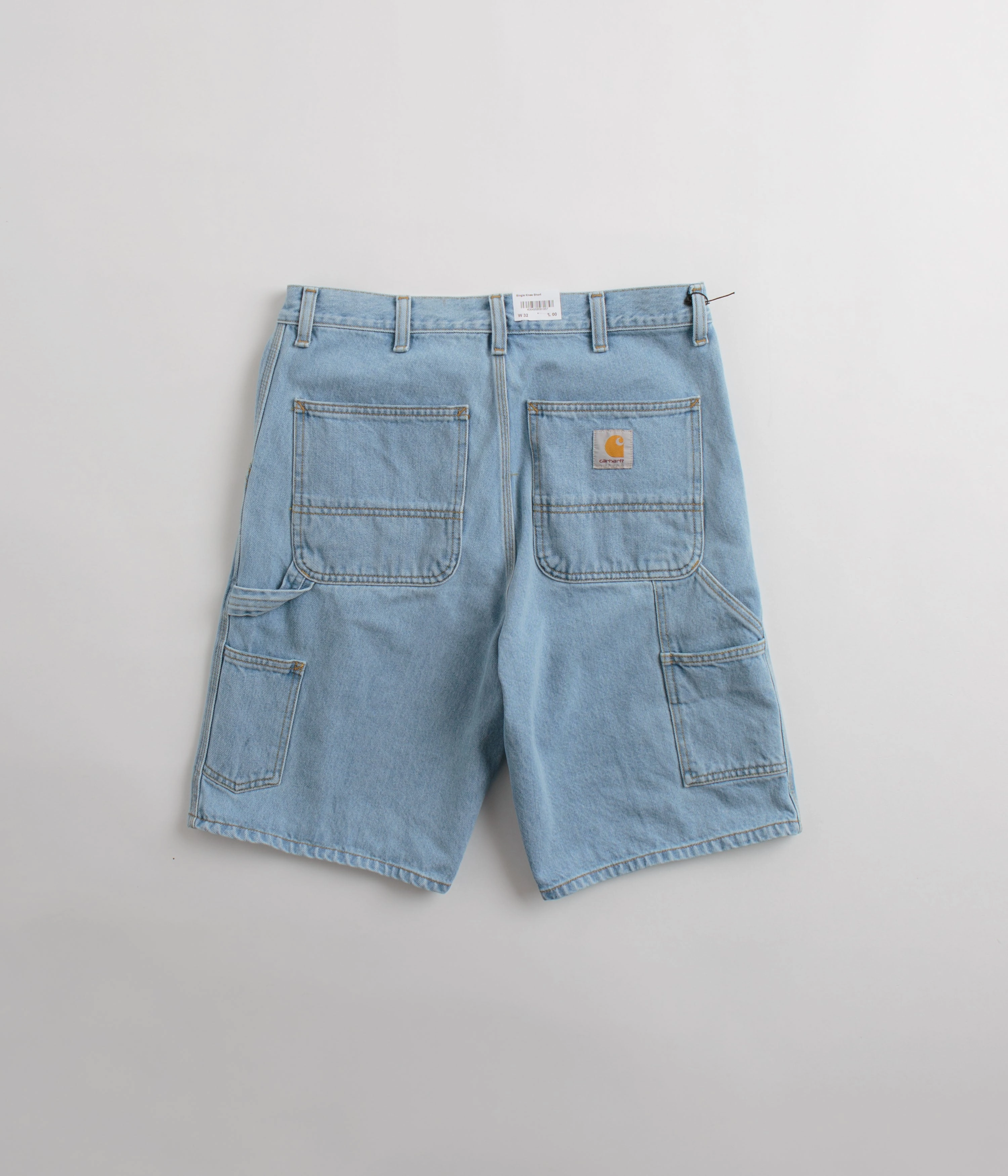 beauty industry artisanal quality Carhartt Single Knee Shorts - Heavy Stone Bleached Blue