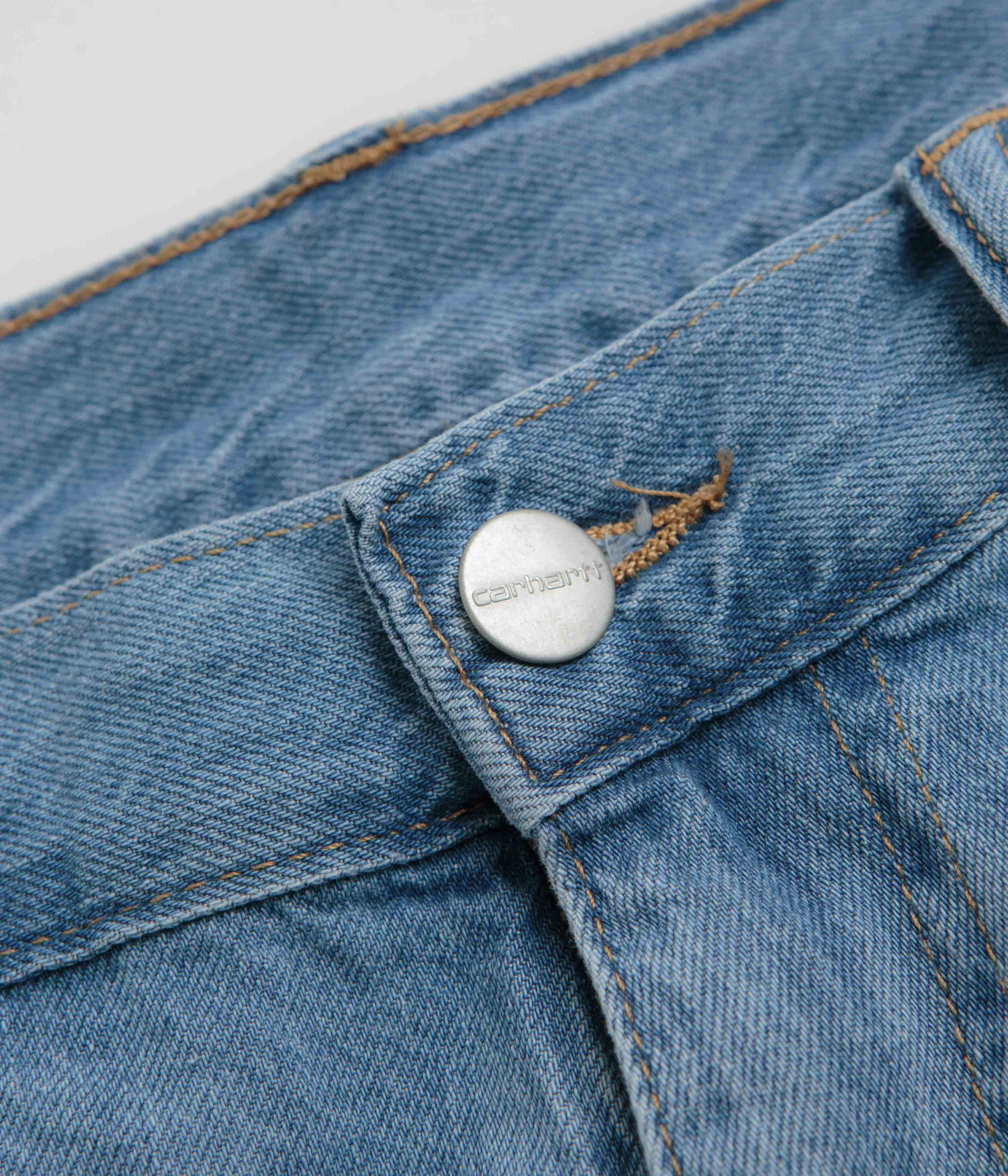 Laser Cut Perforations Modern Design Carhartt Lucas Pants - Blue Bleached