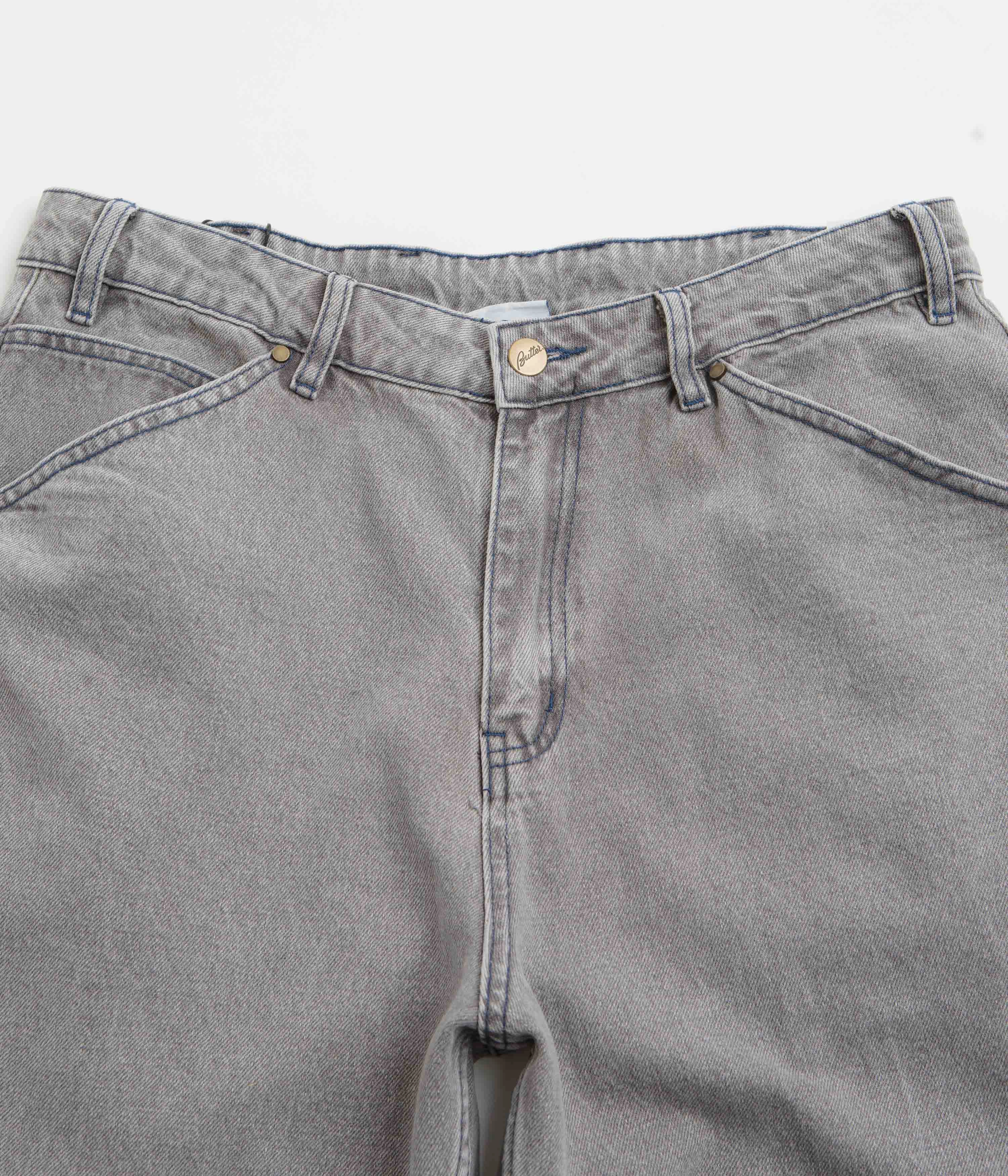 Butter Goods Encounter Jeans - Washed Soft Grey Durable Seam Construction