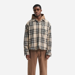 Represent | HEAVY ZIP OVERSHIRT  { BROWN CHECK CompressionEnhanced Rich Tone