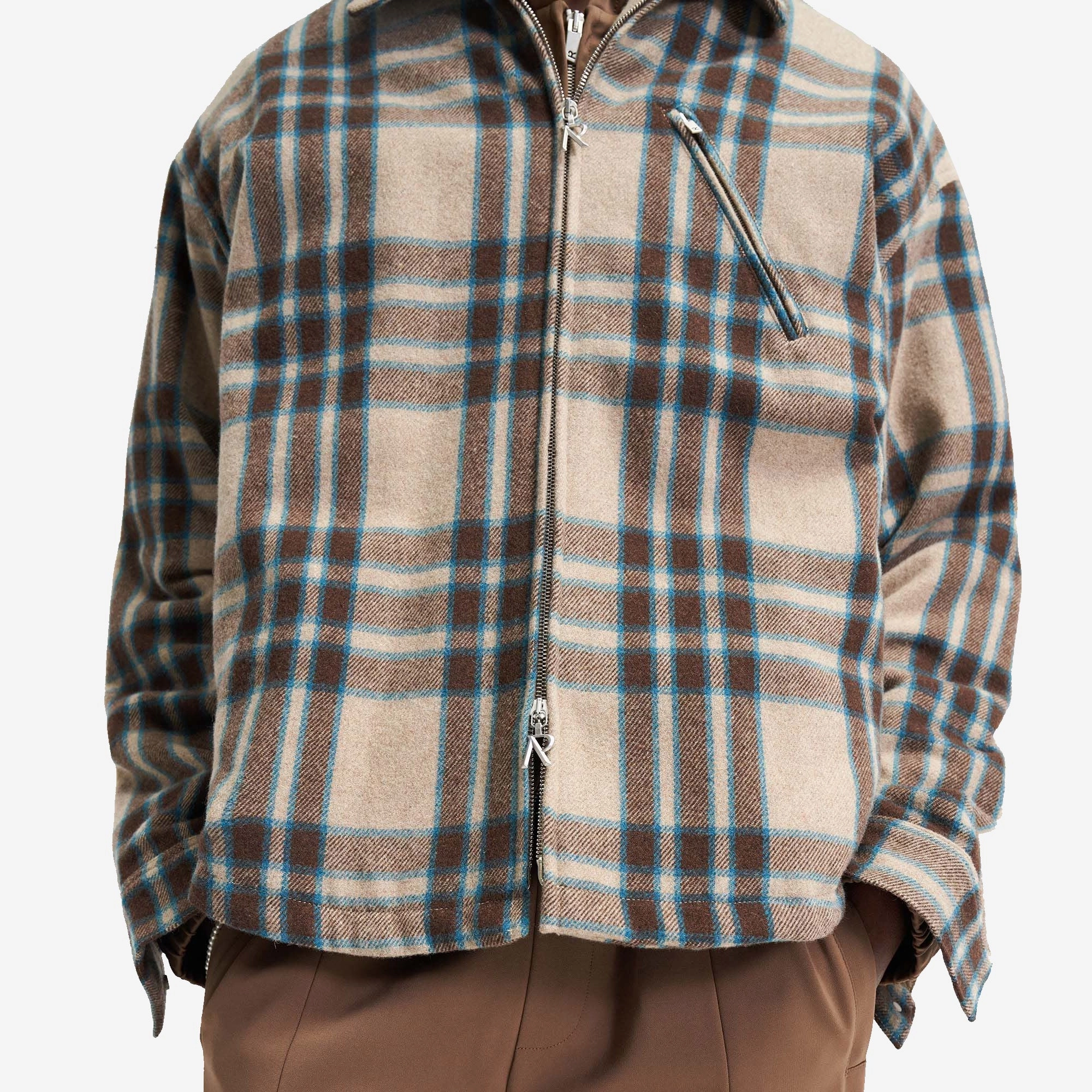 Represent | HEAVY ZIP OVERSHIRT  { BROWN CHECK AdaptiveFit Sun shield