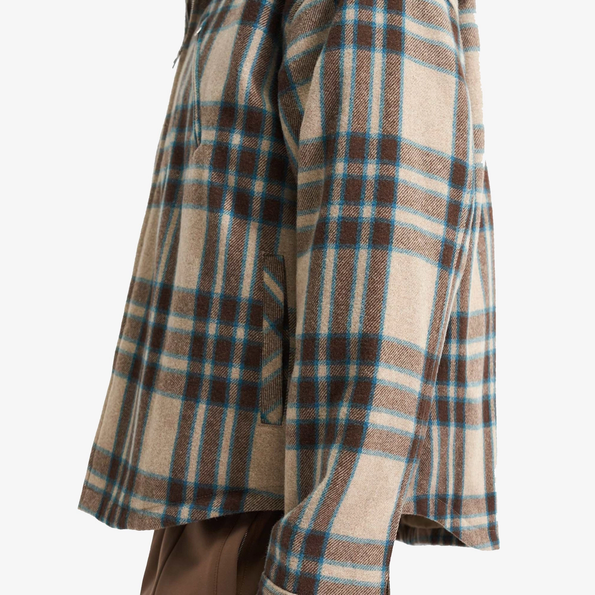 Represent | HEAVY ZIP OVERSHIRT  { BROWN CHECK outdoor mode Handmade Fit