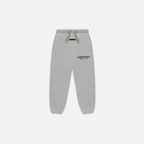 Hidden pockets Pure Linen Blend KIDS FLEECE ESSENTIAL SWEATPANT - LIGHT HEATHER GREY