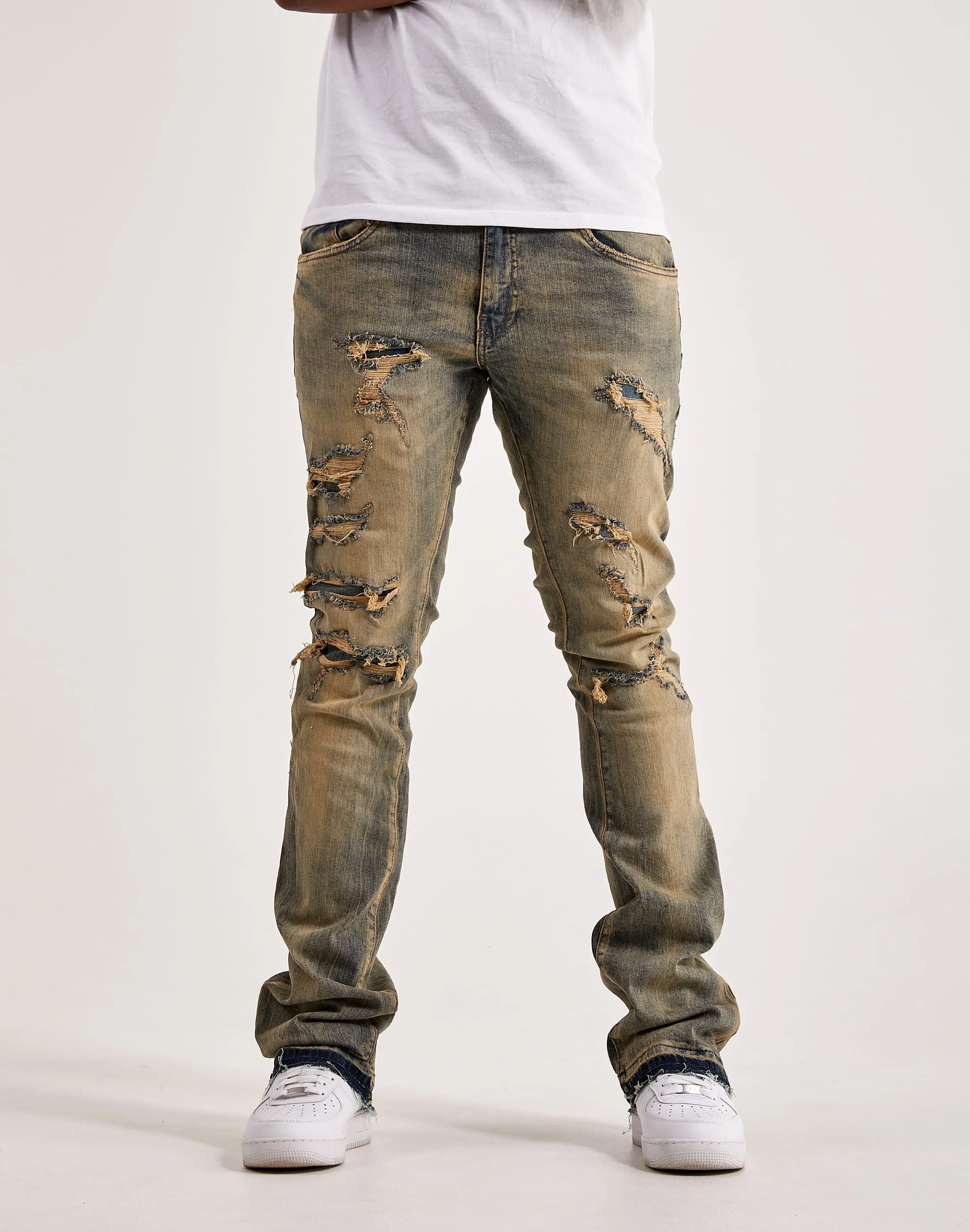 NonRestrictive Cut Thin Core Jordan Craig Stacked Denim Jeans