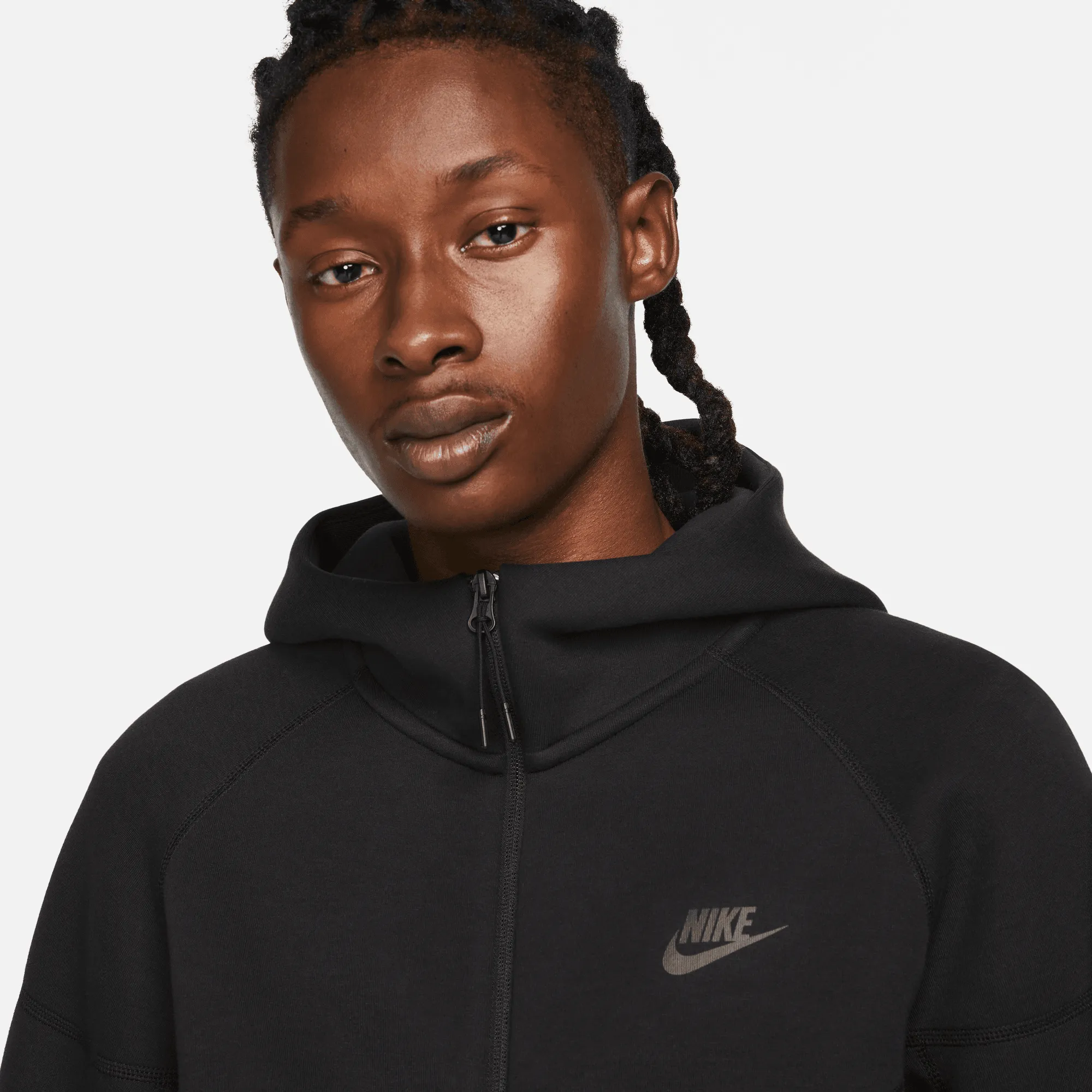 TECH FLEECE FULL-ZIP HOODIE - BLACK SmoothFinish Elegant Glow