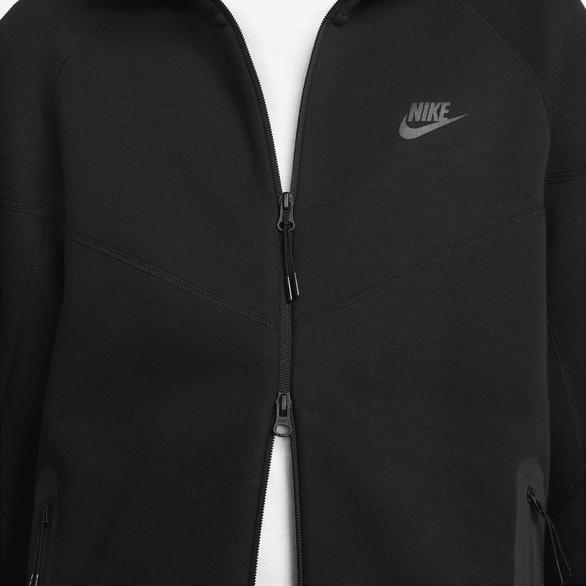 TECH FLEECE FULL-ZIP HOODIE - BLACK WrinkleResistant Polish Glow