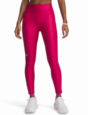 Petite Size Rib Knit Weightless Compression Tech Ankle Leggings - Shaded Fuchsia/White