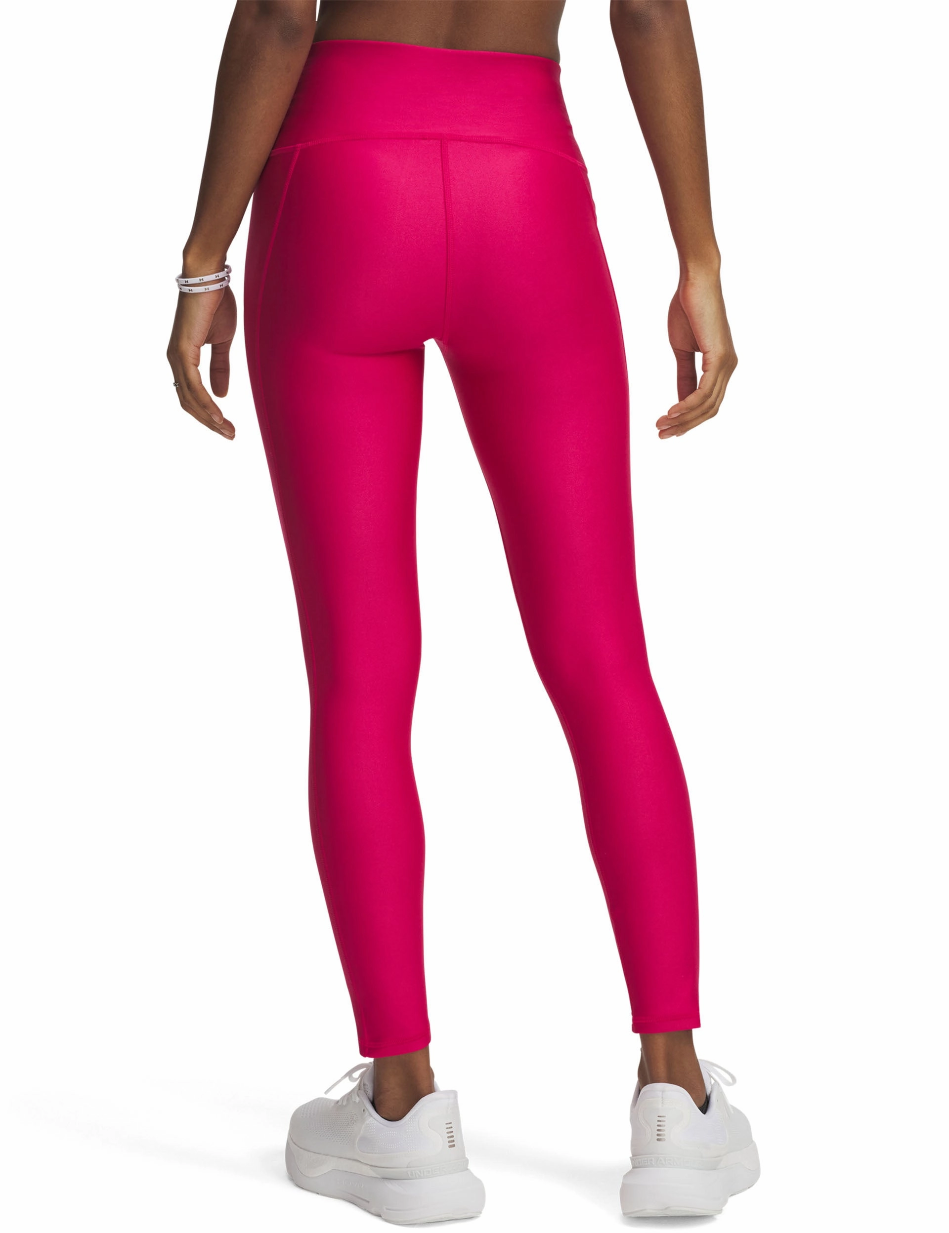 Chill Vibes High Waist Casual Wearer Tech Ankle Leggings - Shaded Fuchsia/White