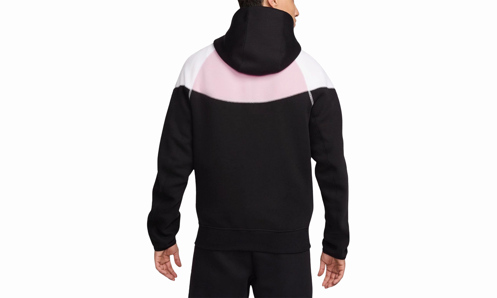 Tech Fleece Windrunner Full-zip Hoodie Mens Style "WHITE/BLACK/PINK/BLACK"