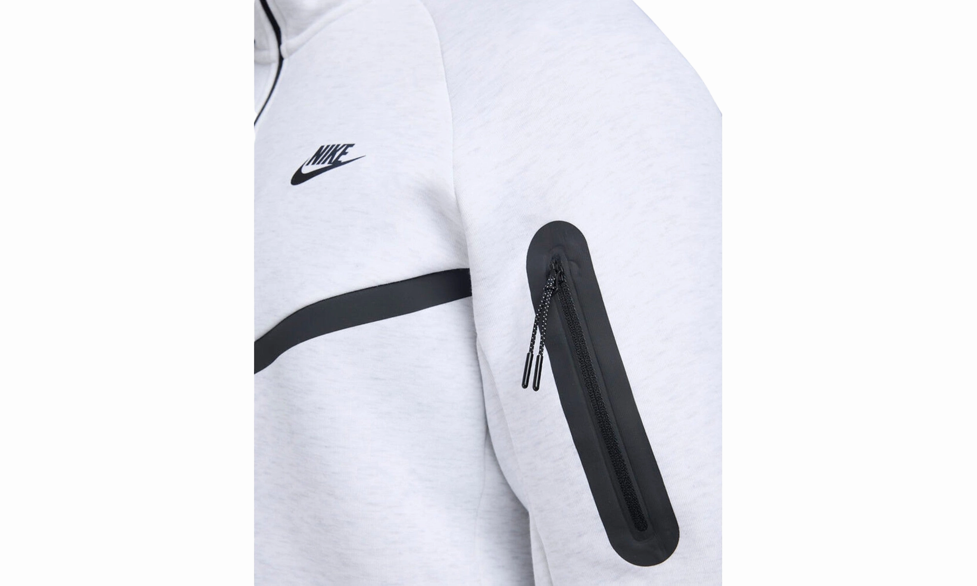 Tech Full-zip Fleece Windrunner Hoodie Mens Style "BIRCH HEATHER/BLACK"