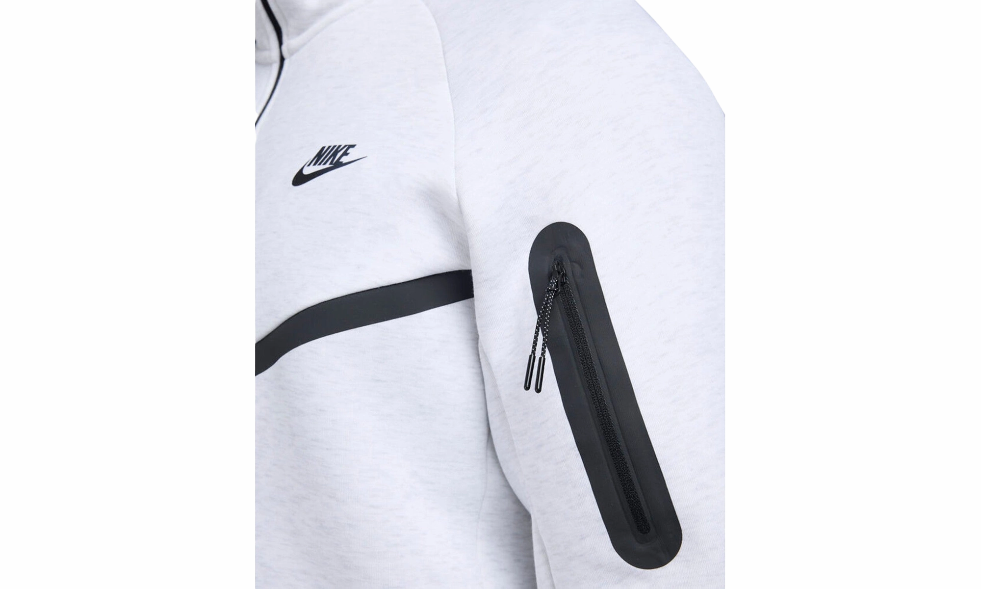 Tech Full-zip Fleece Windrunner Hoodie Mens Style "BIRCH HEATHER/BLACK"