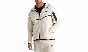 Tech Full-zip Windrunner Hoodie "Light Orewood Brown / Black"