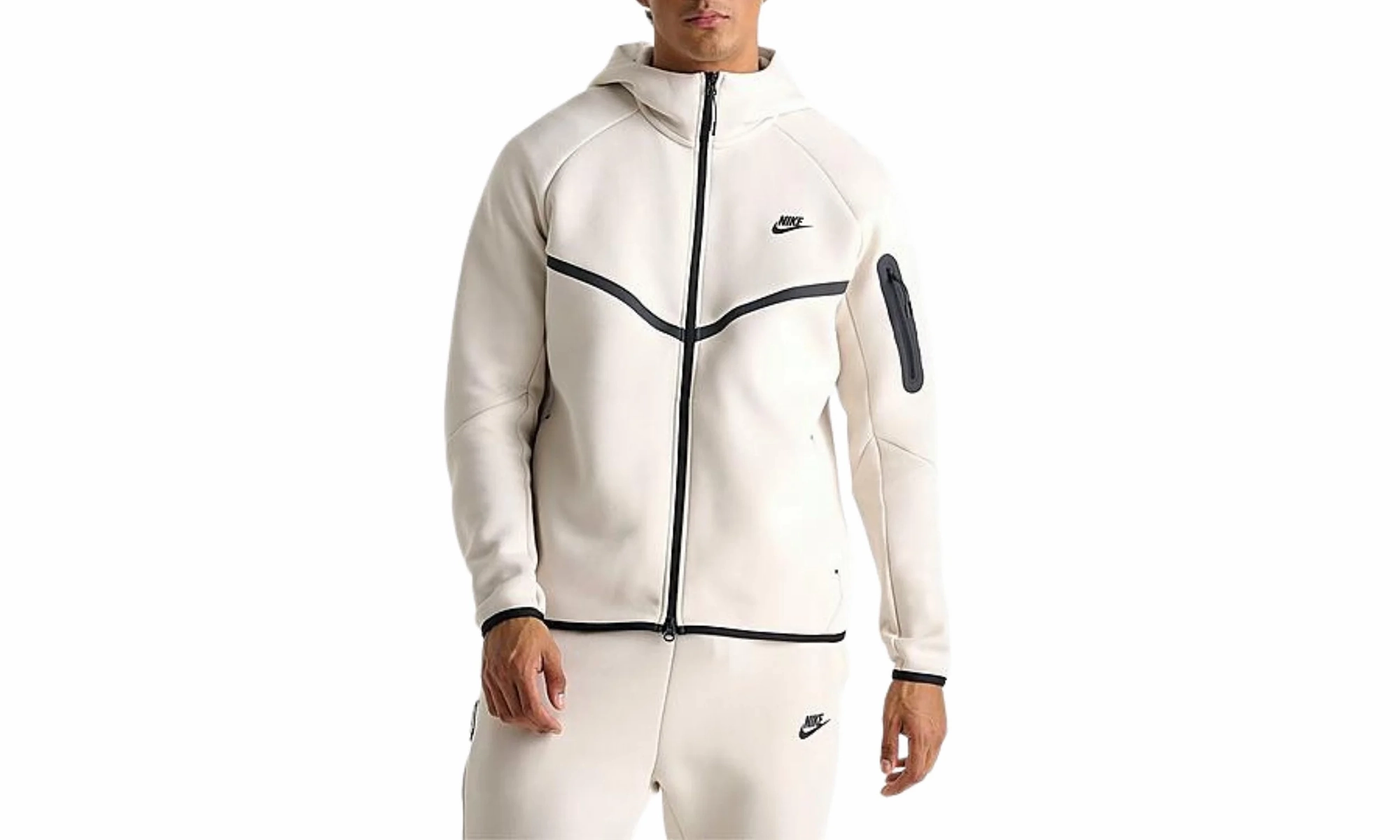 Tech Full-zip Windrunner Hoodie "Light Orewood Brown / Black"