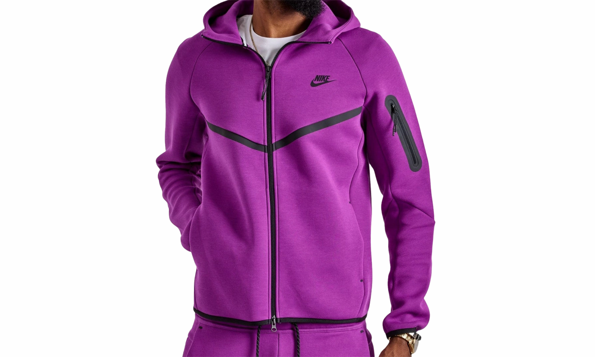 Tech Men's Full-zip Windrunner Hoodie Mens Style "BOLD BERRY"