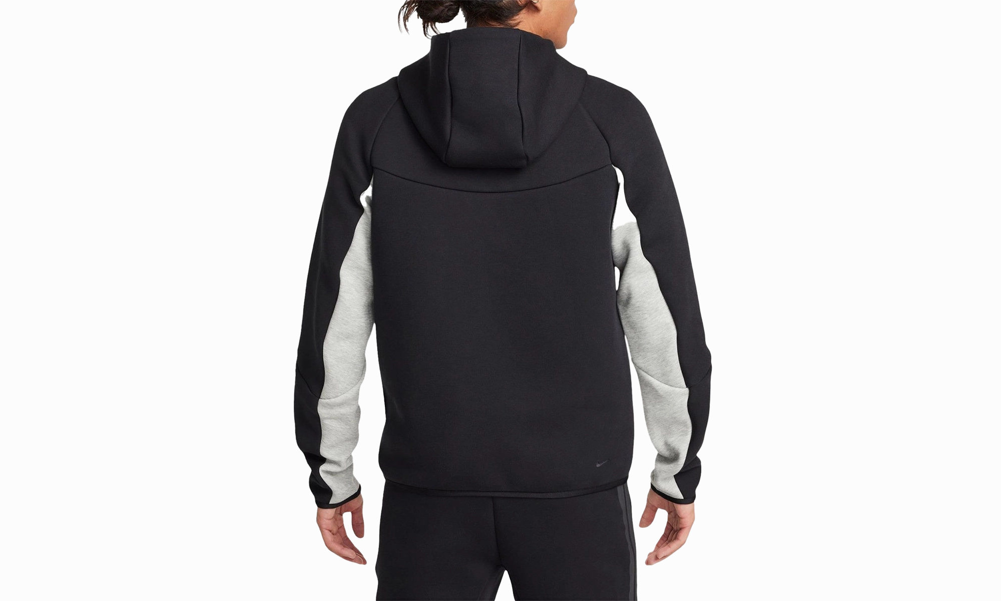 Tech Men's Full-zip Windrunner Hoodie "BLACK/DARK HEATHER-GREY/BLACK"