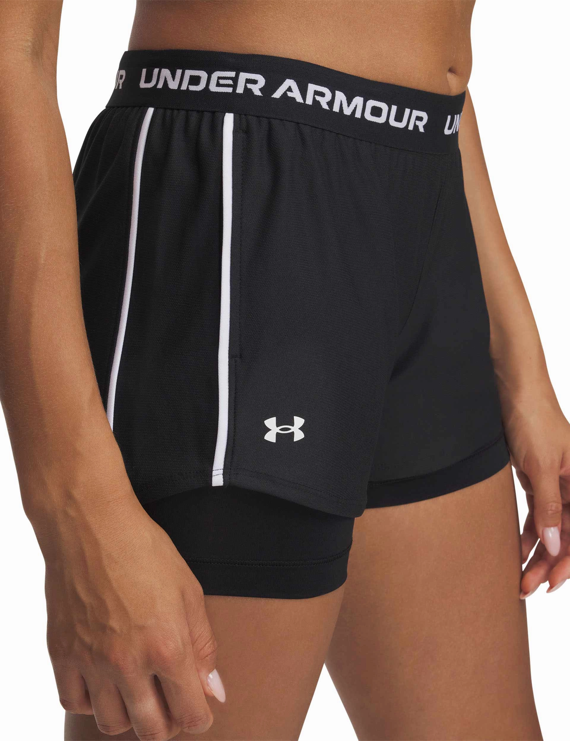 Eye-catching Design Street Layers Tech Play Up 2-in-1 Shorts - Black/White