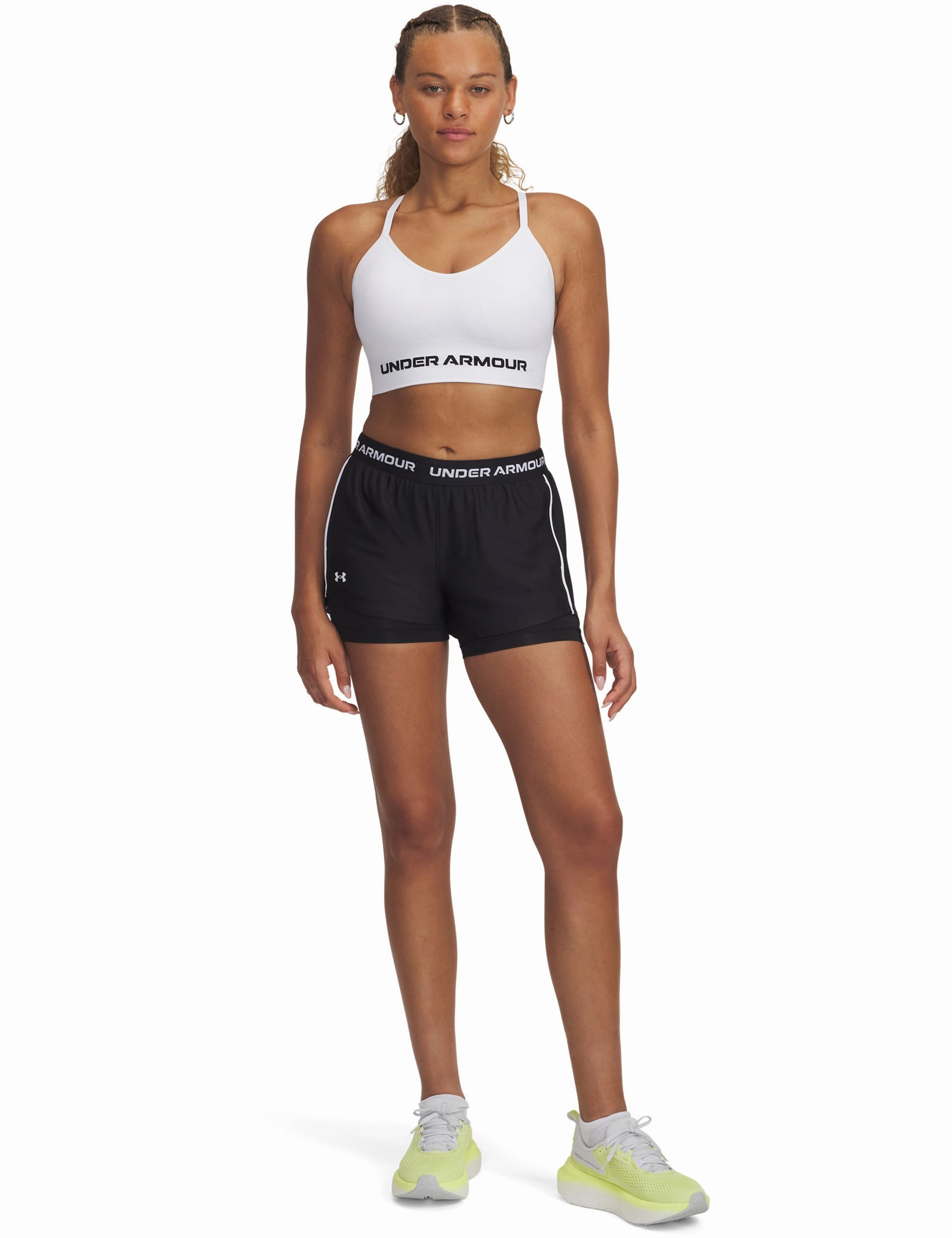 Tech Play Up 2-in-1 Shorts - Black/White Ventilated Mesh Panels