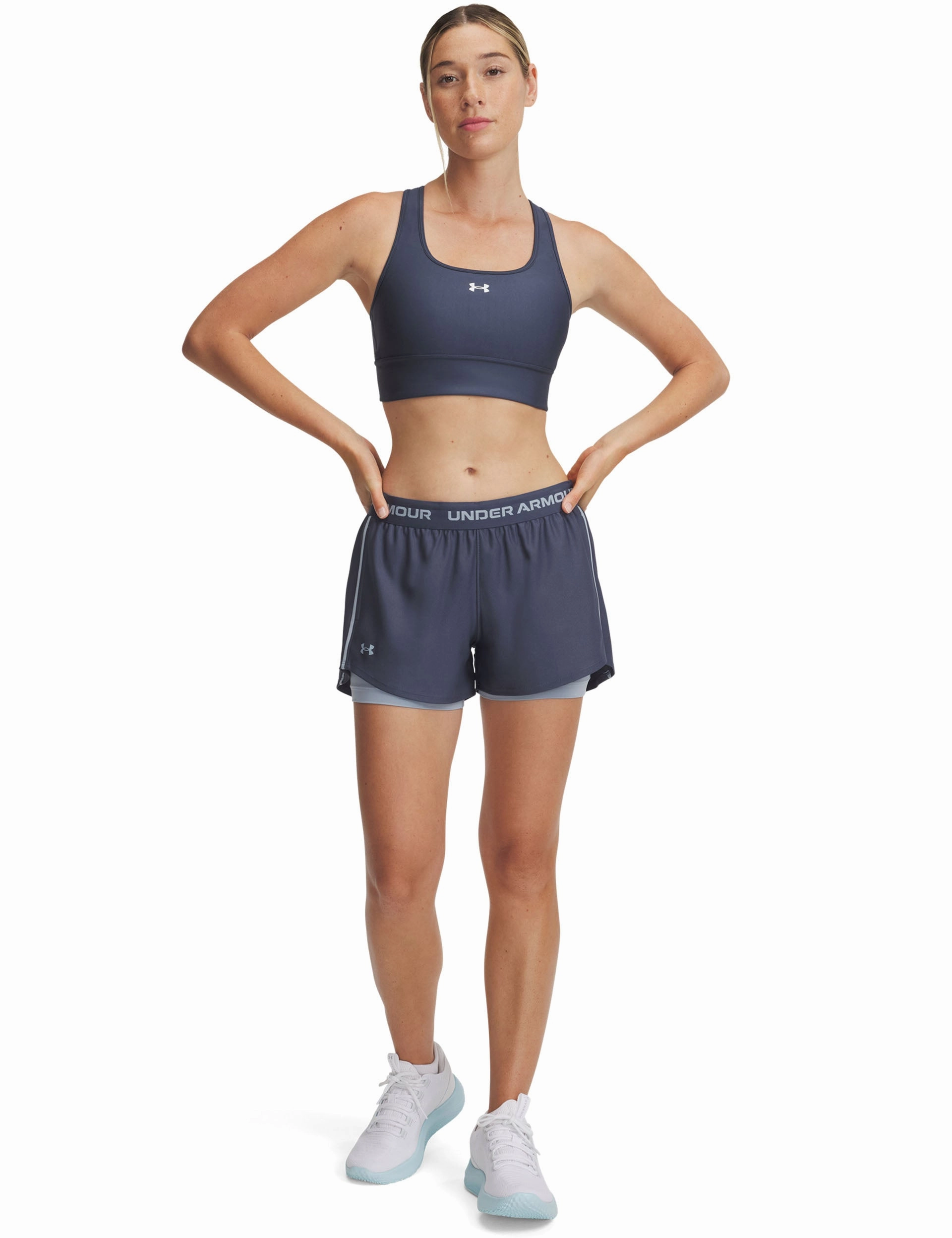 Trendy Mood Tech Play Up 2-in-1 Shorts - Downpour Grey/Harbour Blue